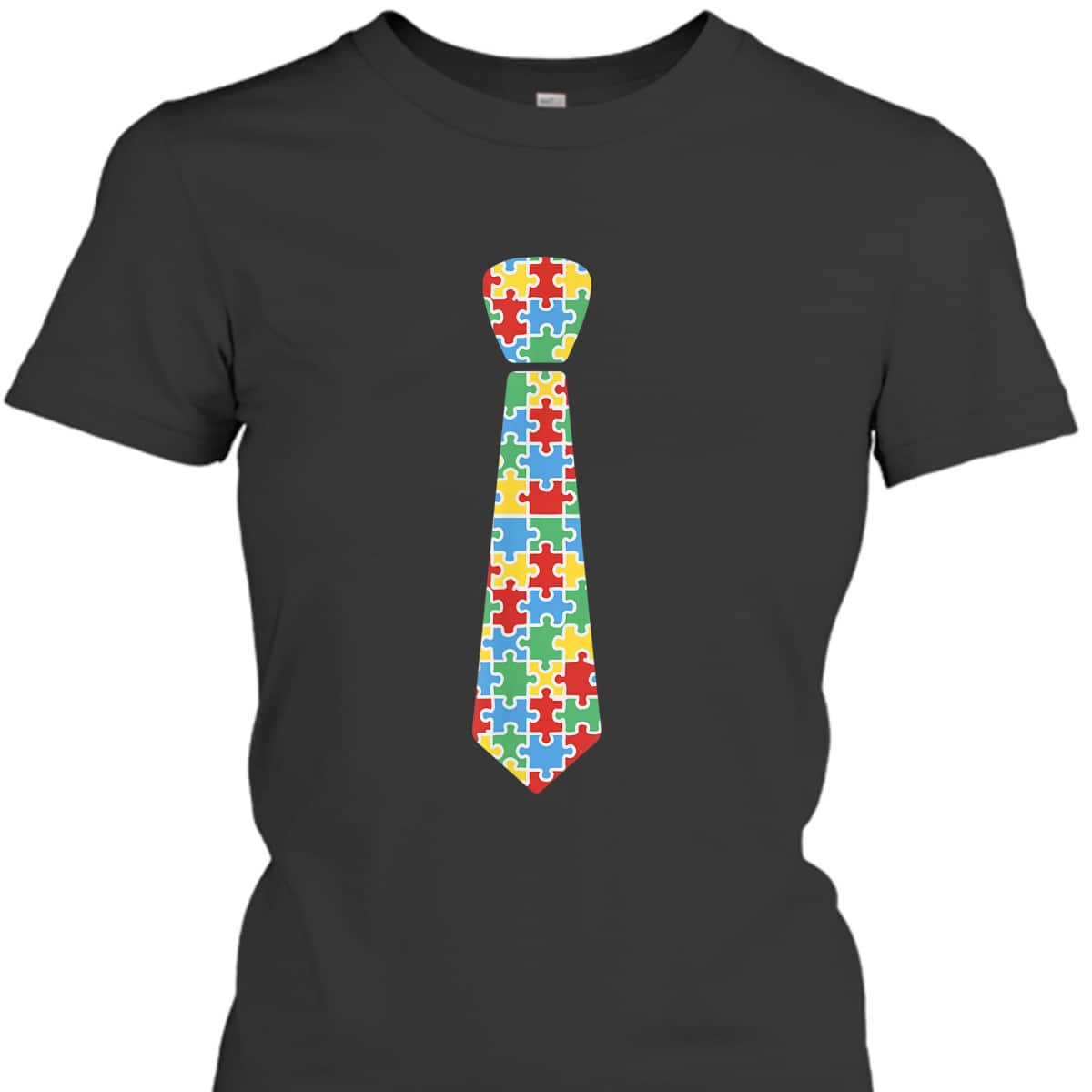 Autism Awareness Puzzle Necktie Ribbon Autistic Boys T-Shirt Autism Awareness Puzzle Necktie Ribbon Autistic Boys T-Shirt