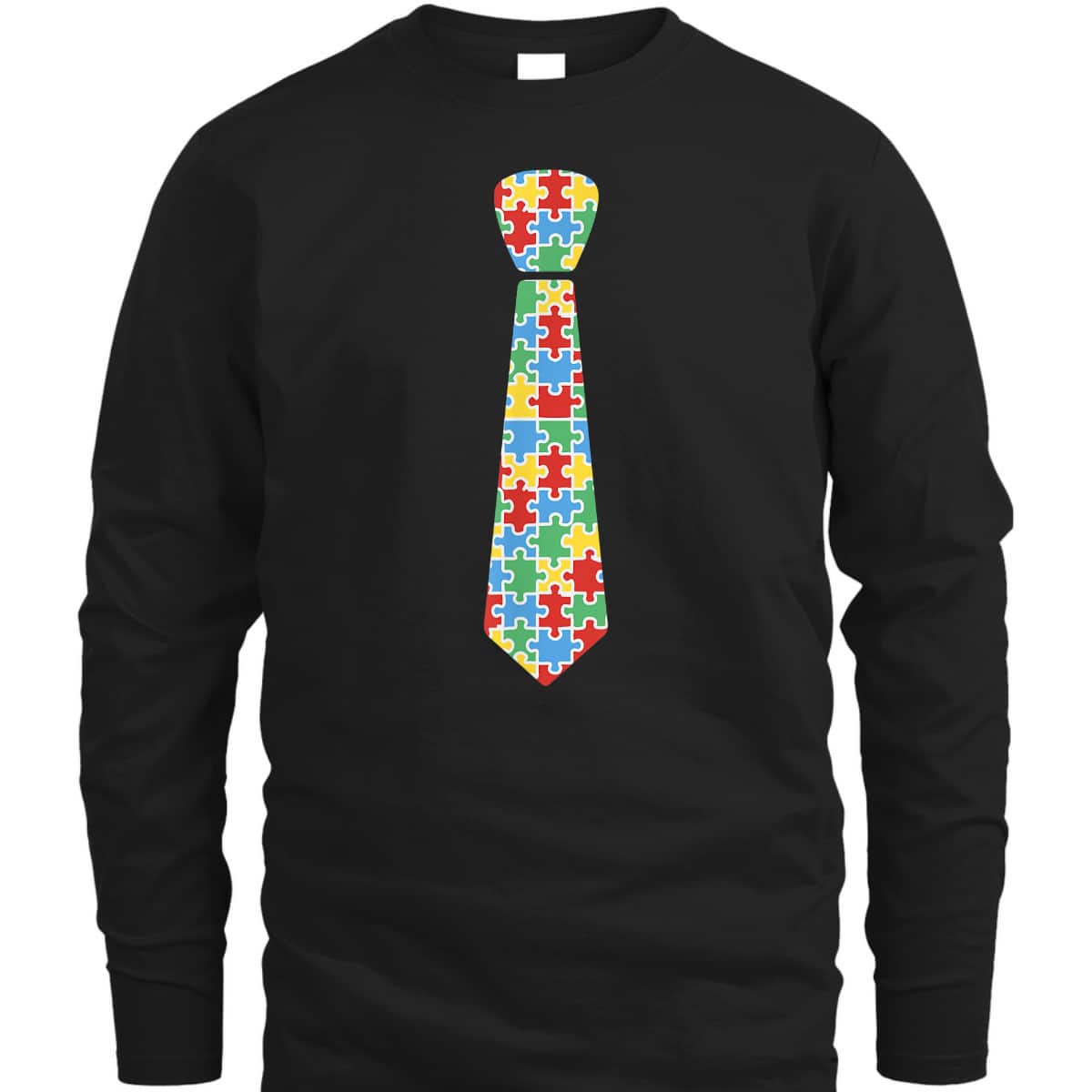 Autism Awareness Puzzle Necktie Ribbon Autistic Boys T-Shirt