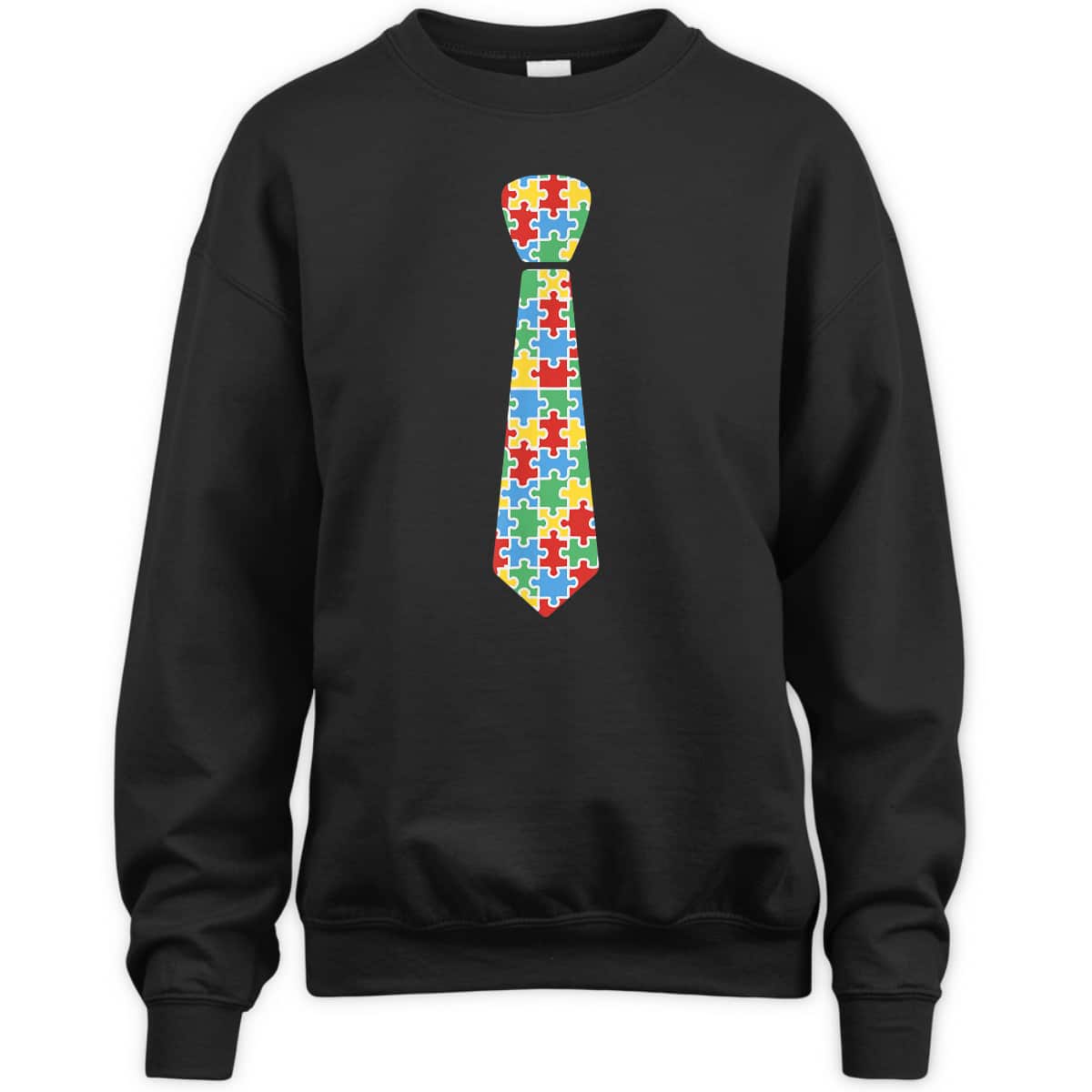 Autism Awareness Puzzle Necktie Ribbon Autistic Boys T-Shirt
