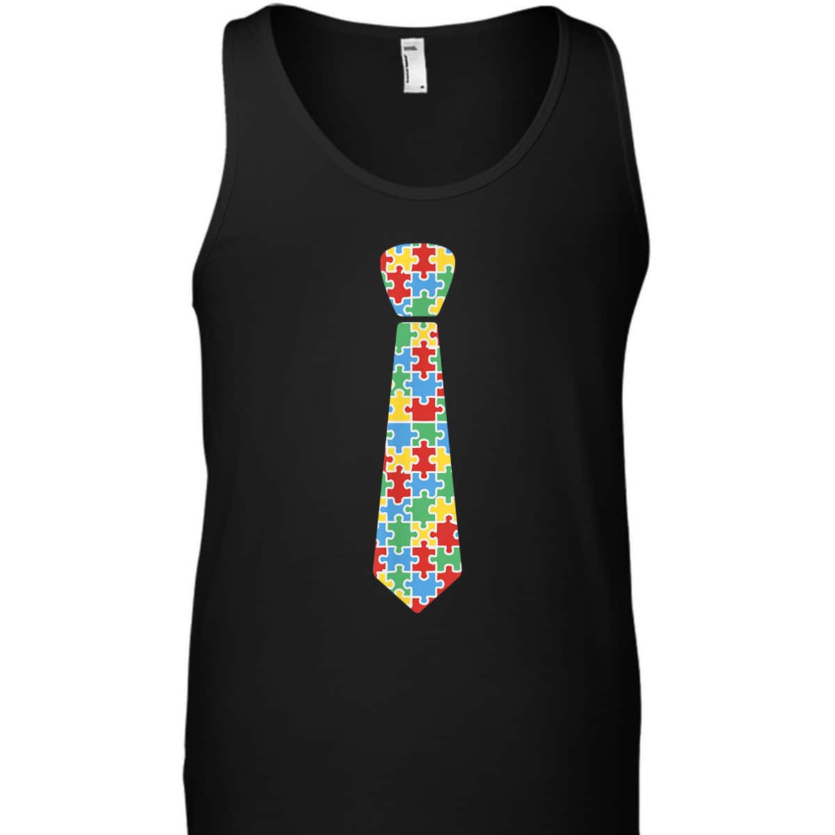 Autism Awareness Puzzle Necktie Ribbon Autistic Boys T-Shirt