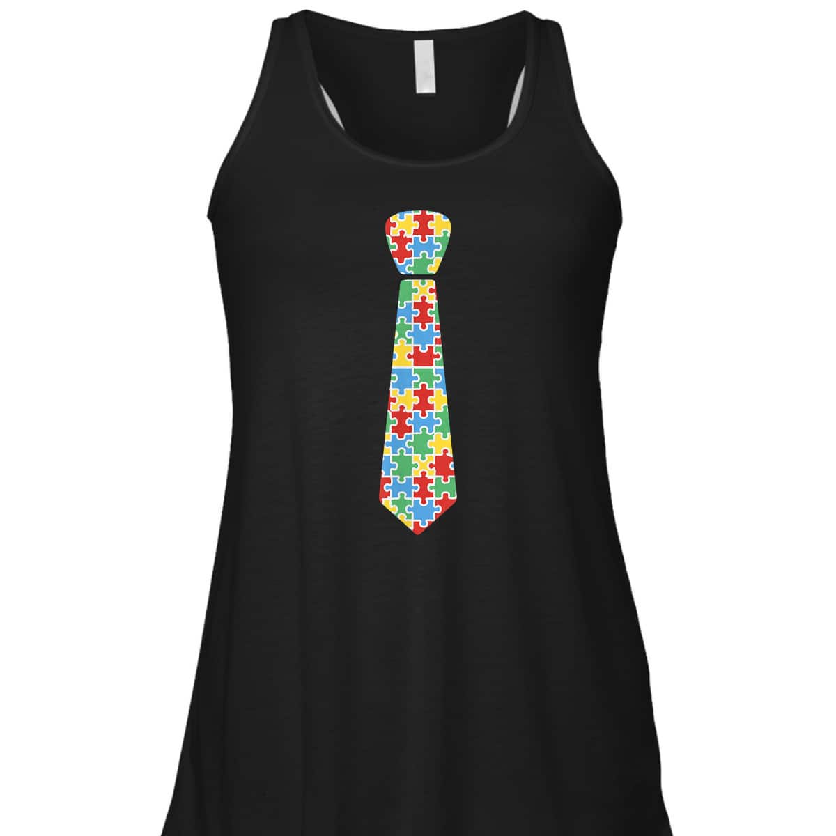 Autism Awareness Puzzle Necktie Ribbon Autistic Boys T-Shirt