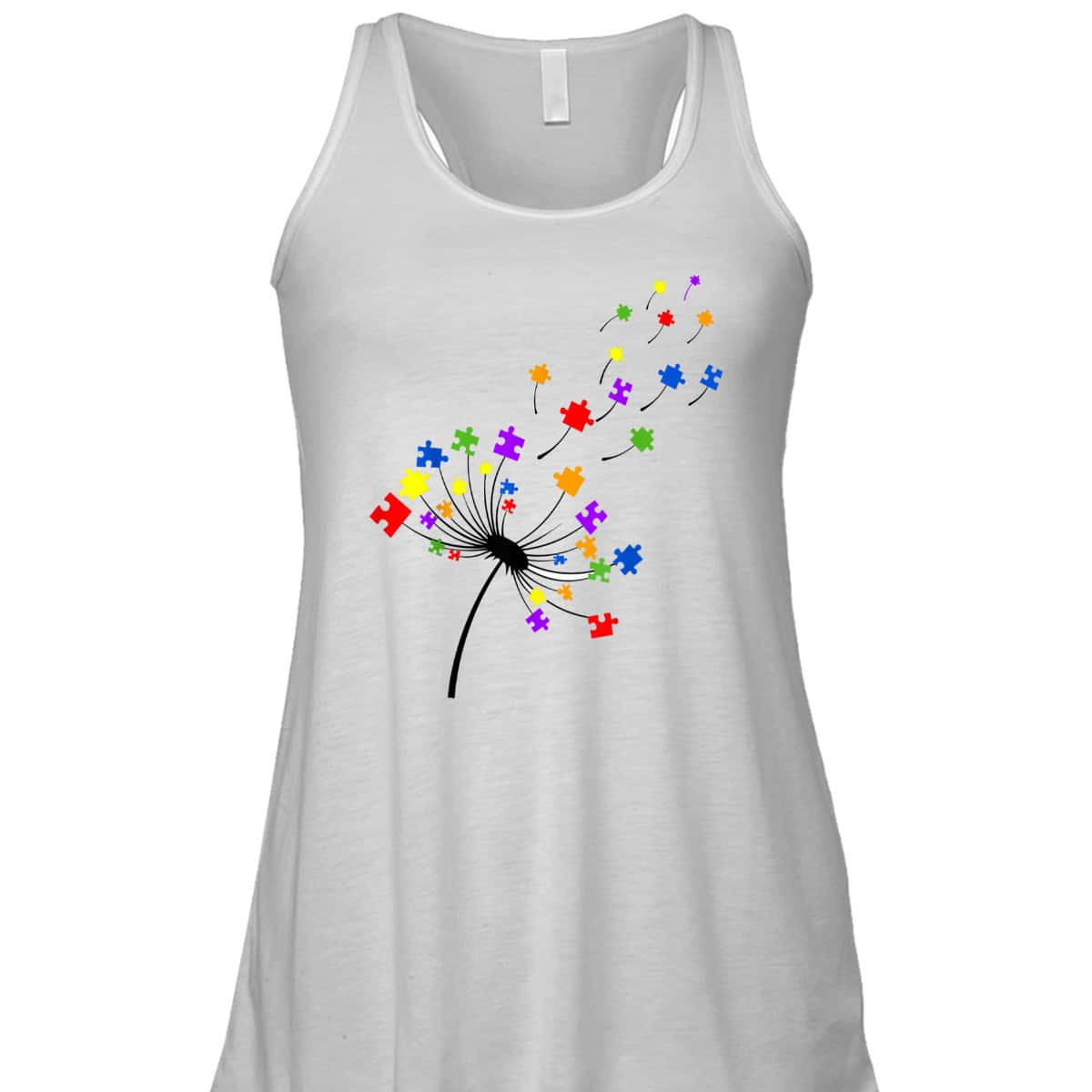 Dandelion Puzzle Piece Autism Awareness Flower Boys Girls T-Shirt
