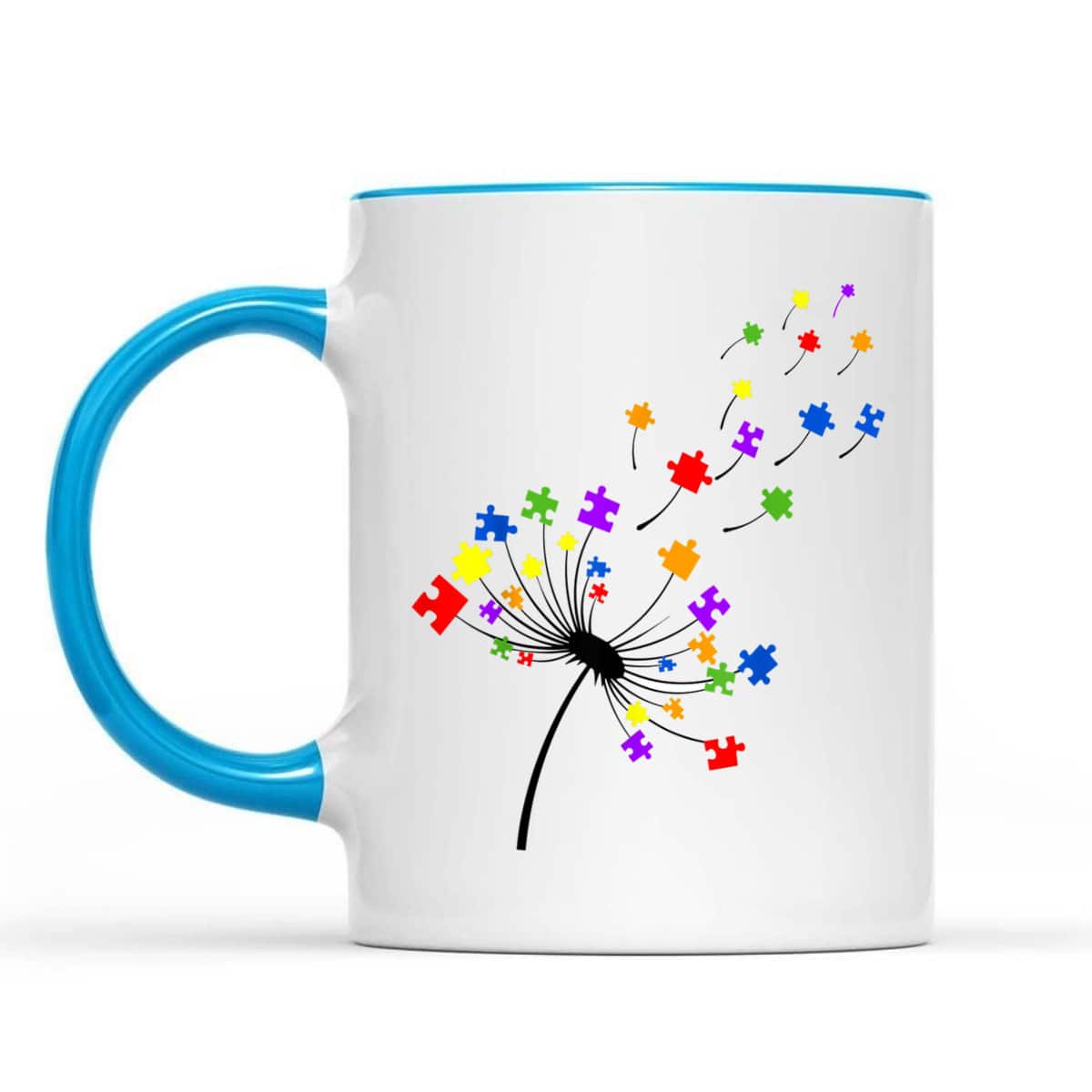 Dandelion Puzzle Piece Autism Awareness Flower Boys Girls T-Shirt