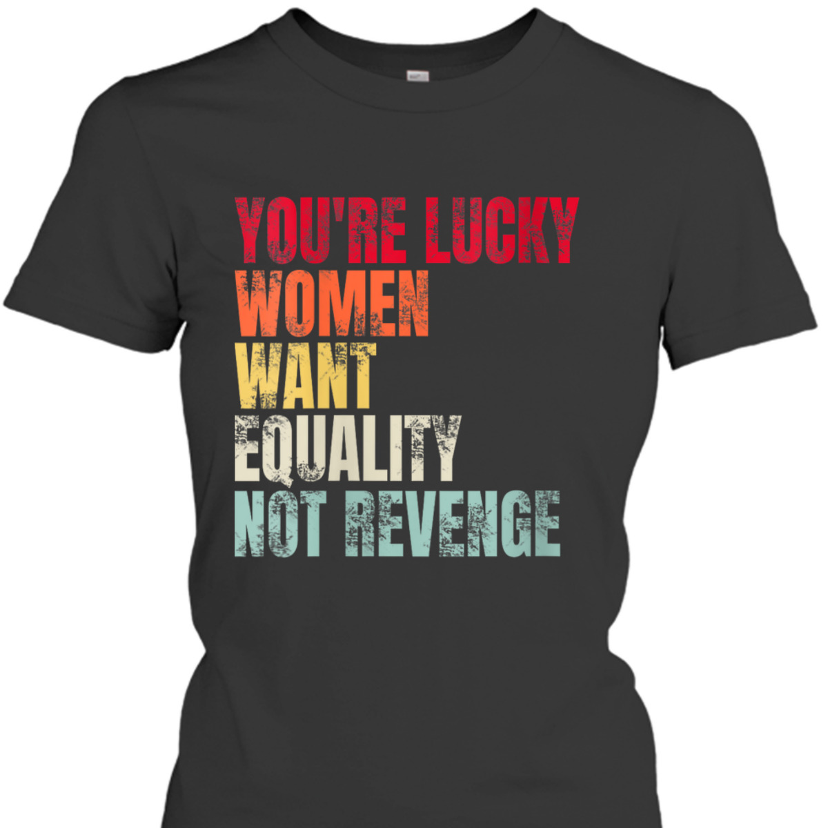 Womens You're Lucky Women Want Equality Not Revenge T-Shirt Womens You're Lucky Women Want Equality Not Revenge T-Shirt