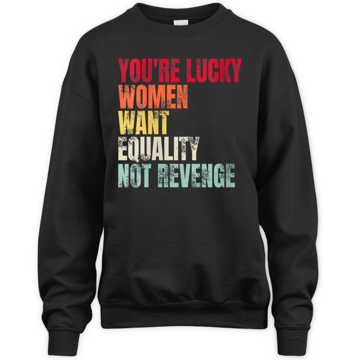 Womens You're Lucky Women Want Equality Not Revenge T-Shirt Womens You're Lucky Women Want Equality Not Revenge T-Shirt