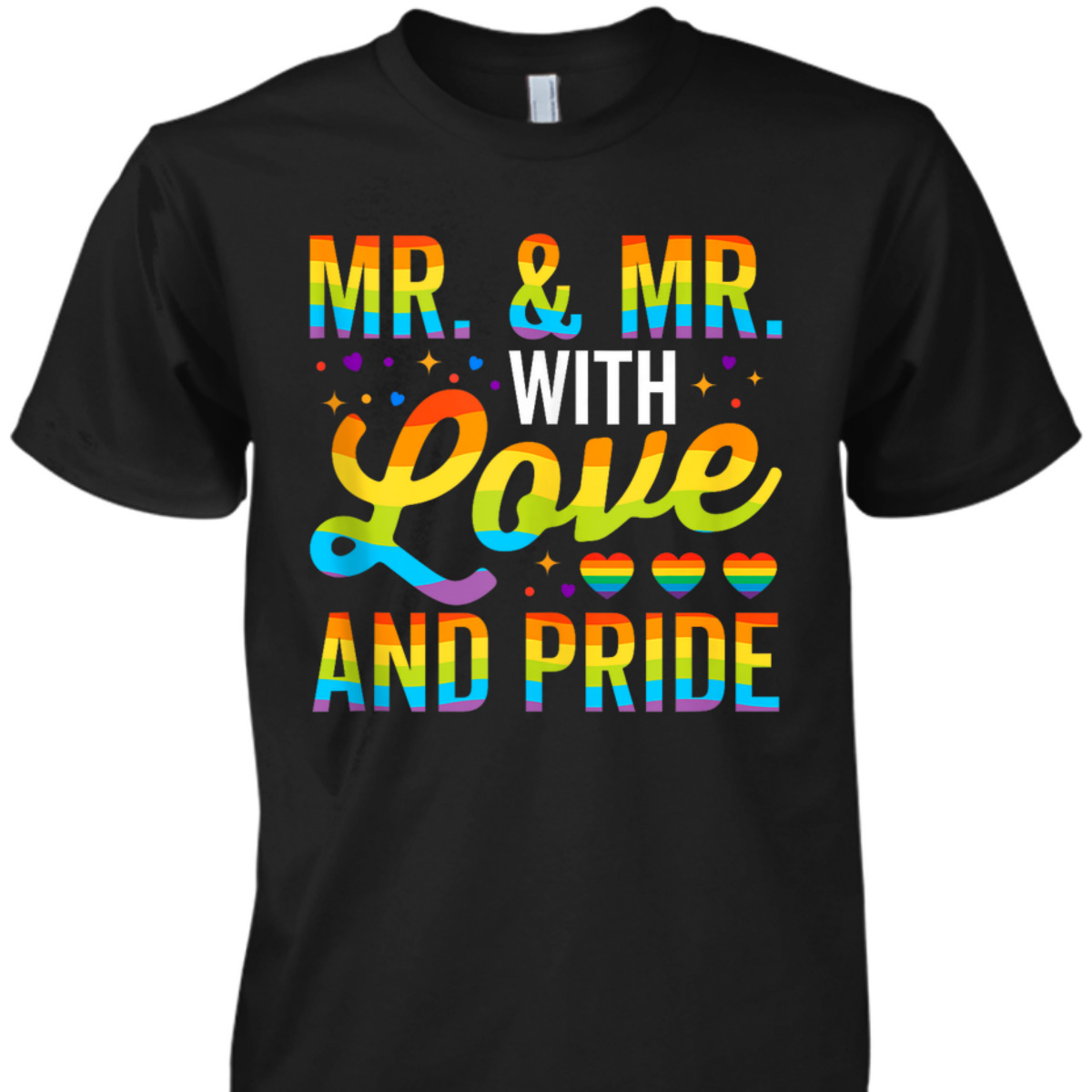 Mr & Mr LGBTQ Gay Wedding Equality Pride Awareness Month T-Shirt