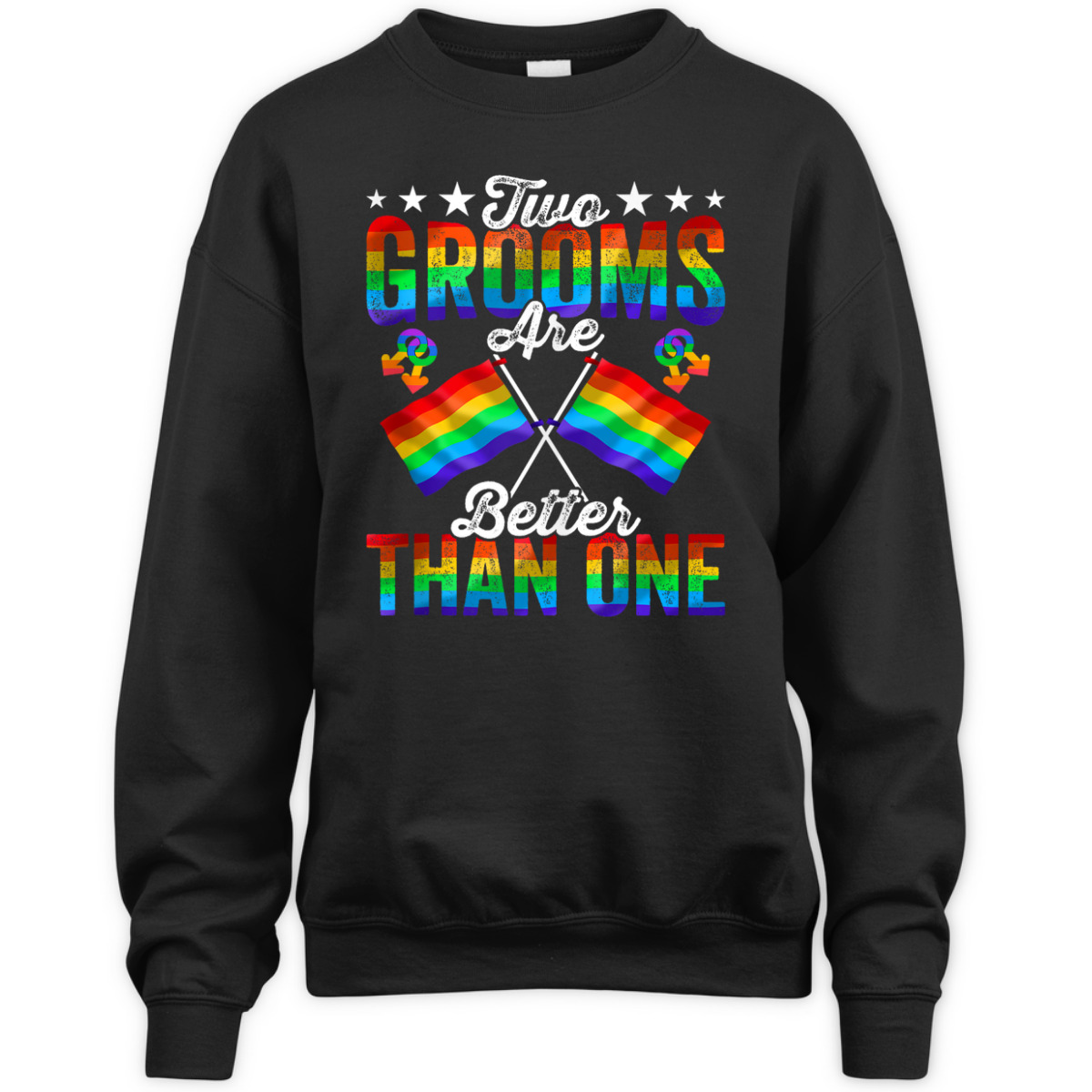 Two Grooms LGBTQ Gay Wedding Equality Pride Awareness Month T-Shirt