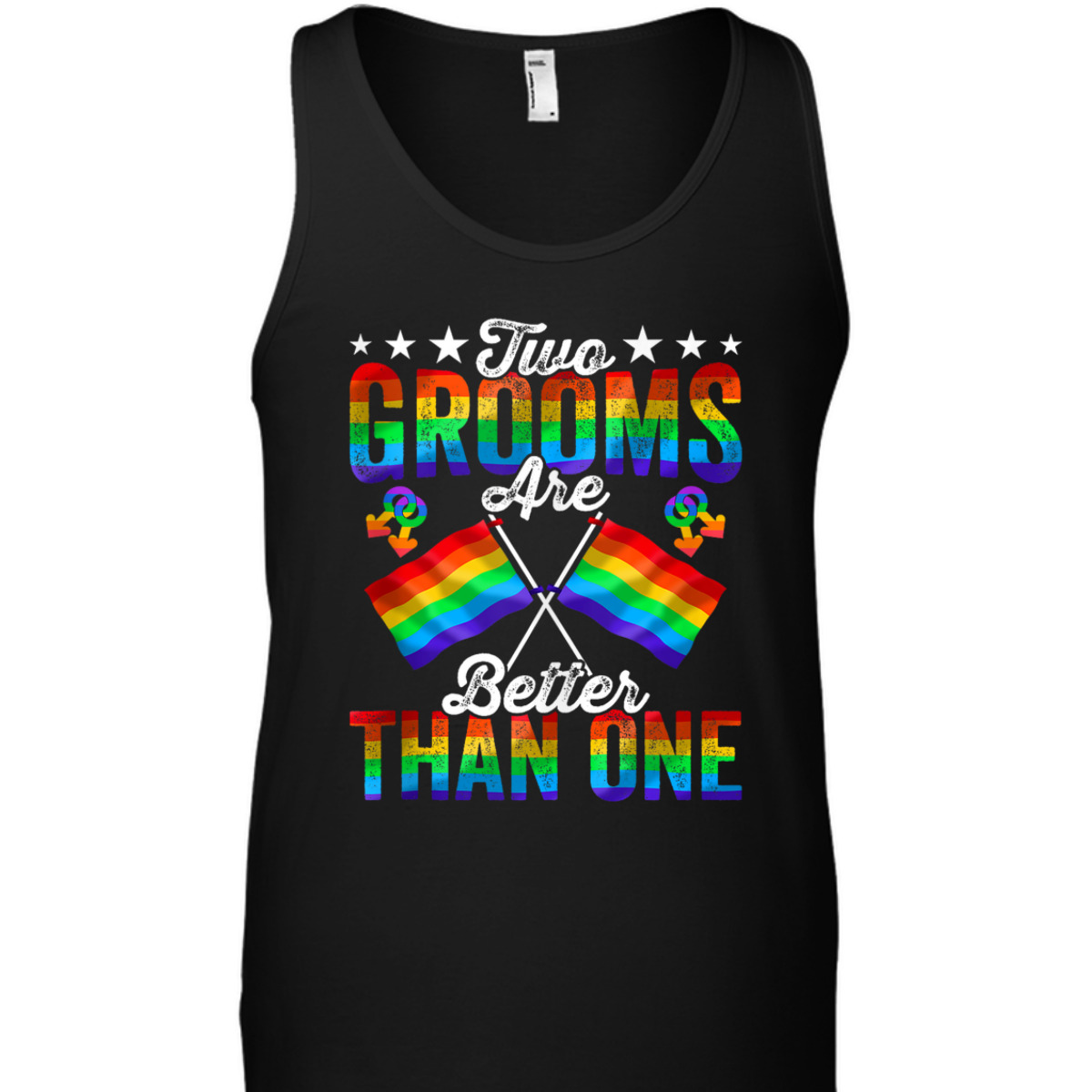 Two Grooms LGBTQ Gay Wedding Equality Pride Awareness Month T-Shirt