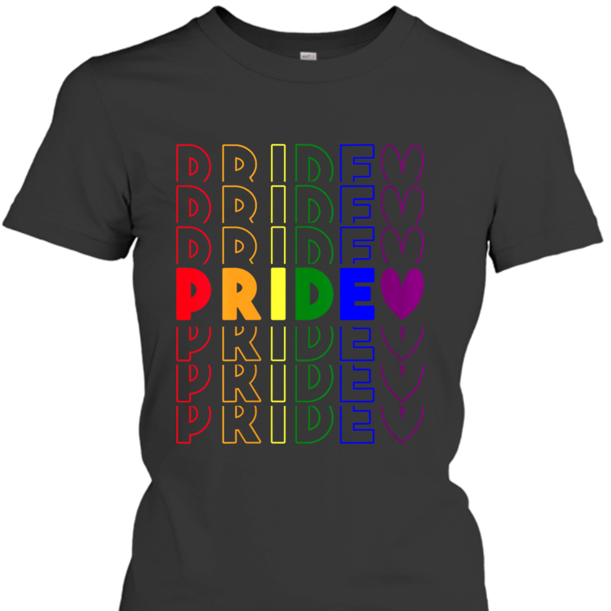 Womens LGBT Pride In Rainbow Color For Gay And Lesbian Equality T-Shirt