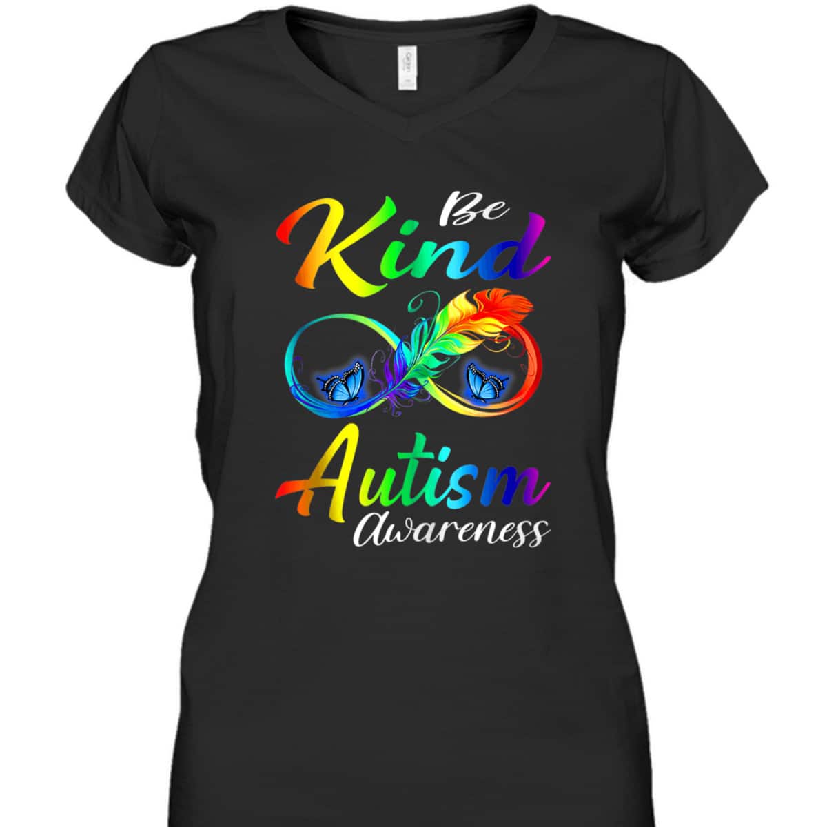 Be Kind Autism Awareness Butterfly Colorful T-Shirt
