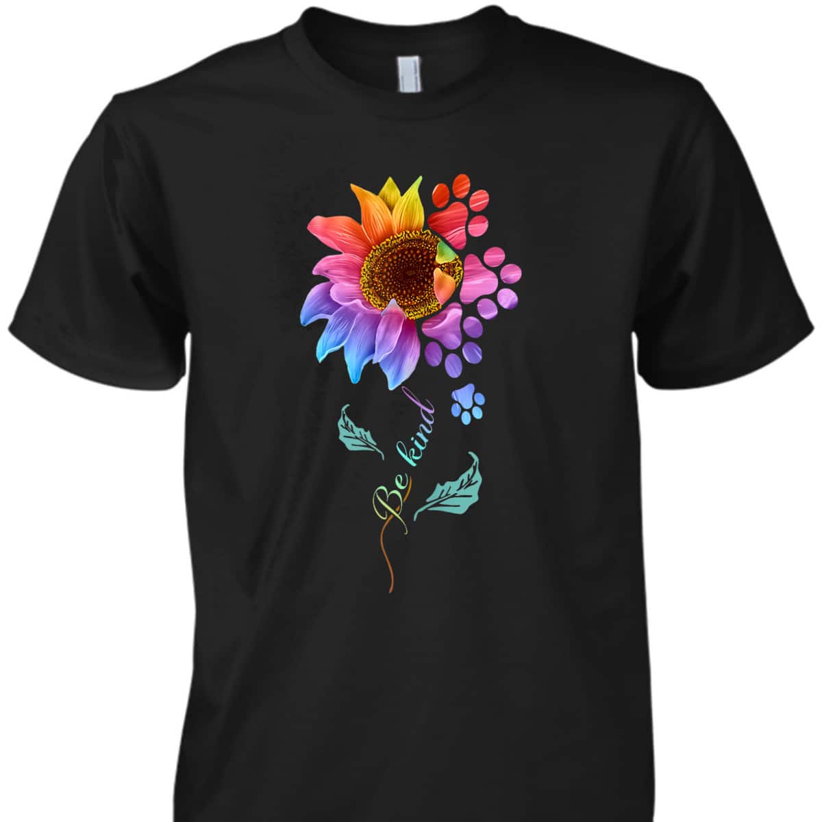 Vintage Be Kind Sunflower With Dog Paws Funny Animal Lover T-Shirt Vintage Be Kind Sunflower With Dog Paws Funny Animal Lover T-Shirt