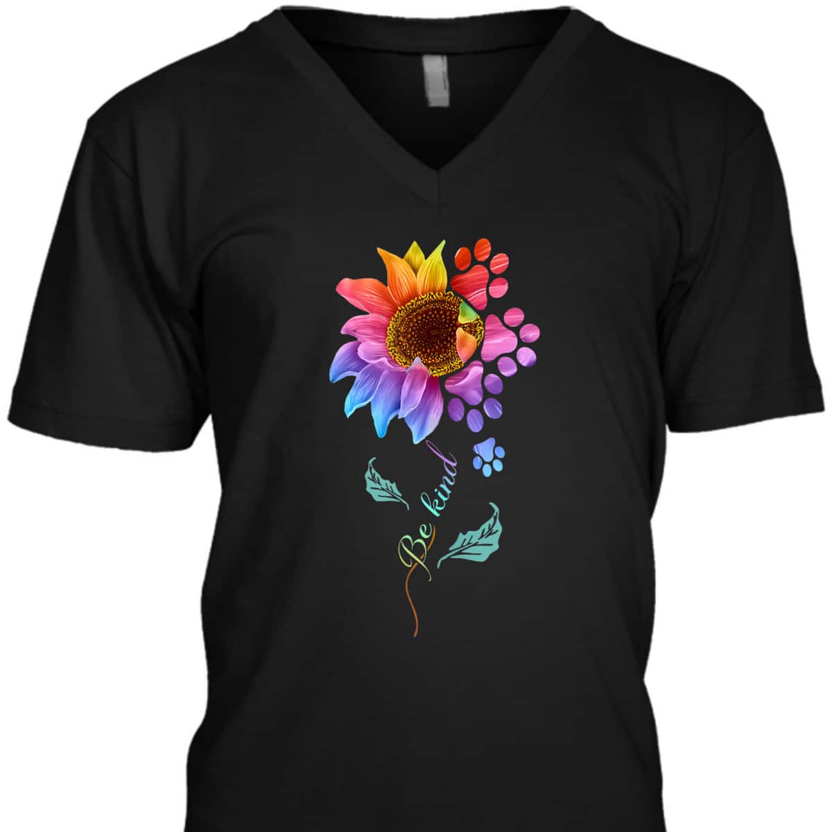Vintage Be Kind Sunflower With Dog Paws Funny Animal Lover T-Shirt Vintage Be Kind Sunflower With Dog Paws Funny Animal Lover T-Shirt