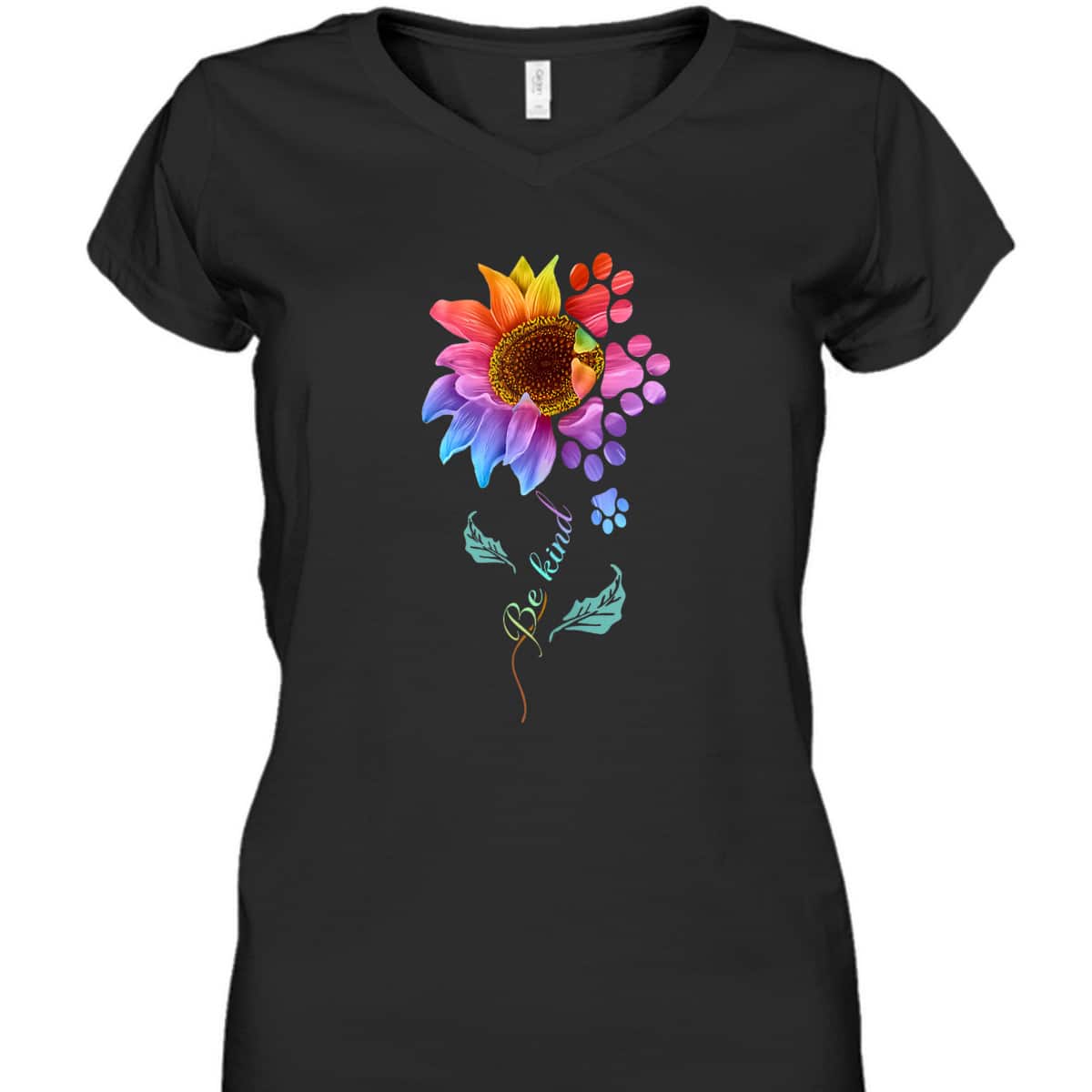 Vintage Be Kind Sunflower With Dog Paws Funny Animal Lover T-Shirt Vintage Be Kind Sunflower With Dog Paws Funny Animal Lover T-Shirt