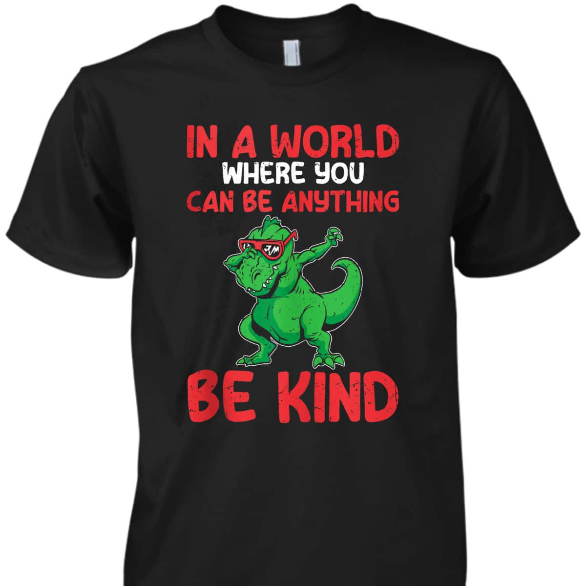 Boys Dino Kids Can Be Anything Be Kind Kindness T-Shirt