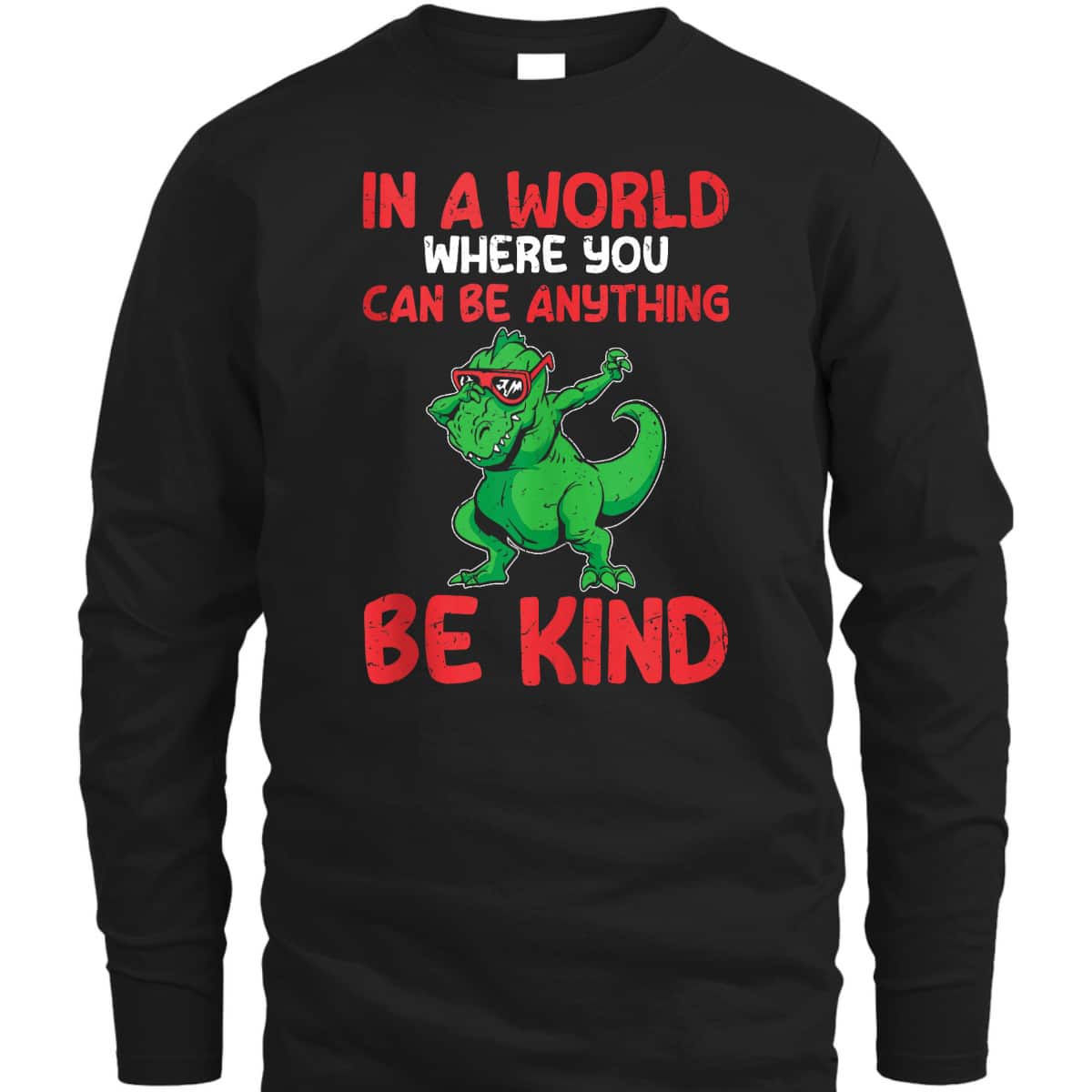 Boys Dino Kids Can Be Anything Be Kind Kindness T-Shirt