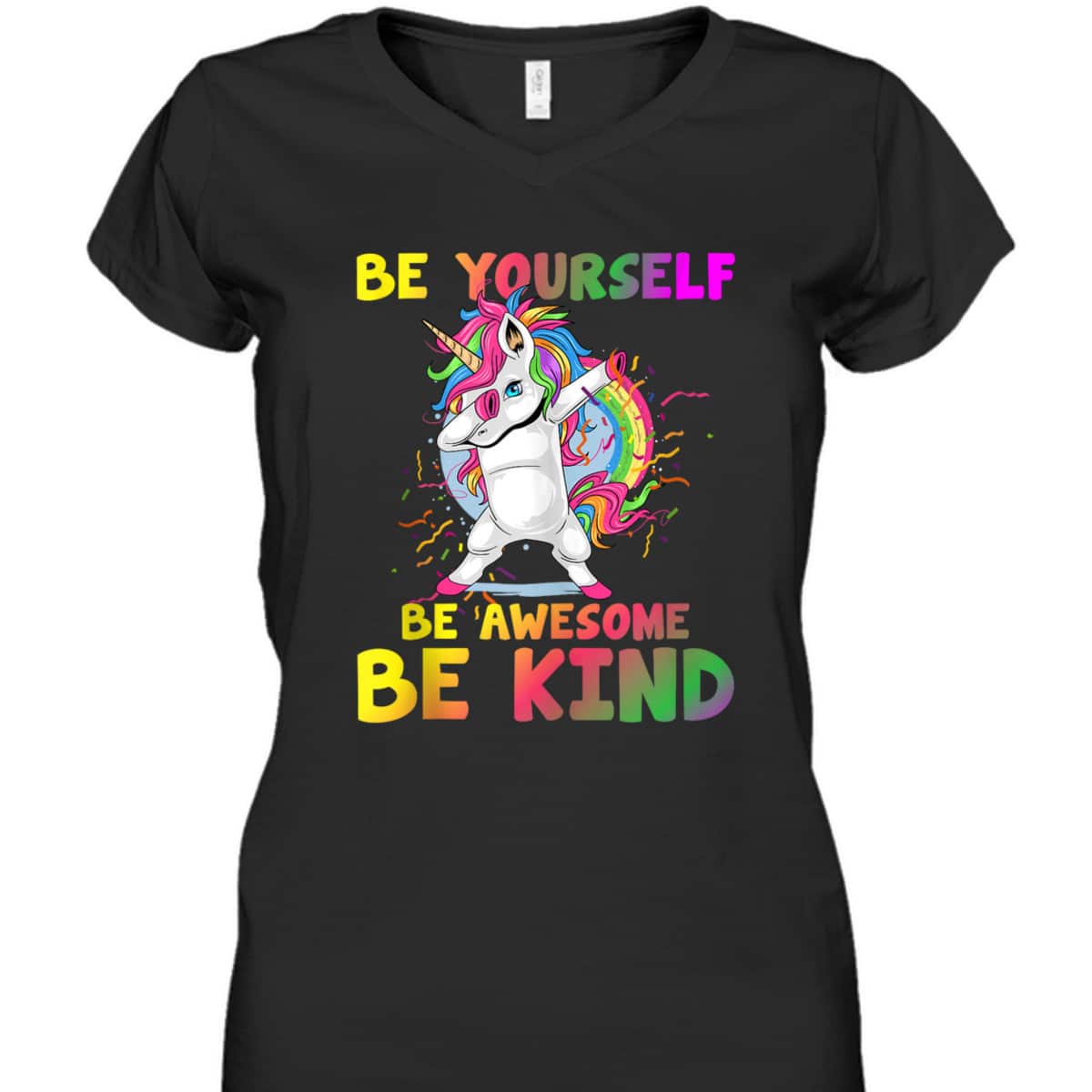 Girls Unicorn Kids Be Yourself Be Awesome Be Kind Kindness T-Shirt