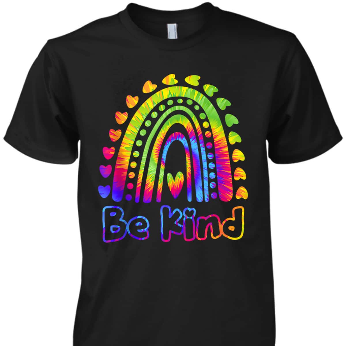 Be Kind Rainbow Distressed Kindness Gift Tie Dye T-Shirt