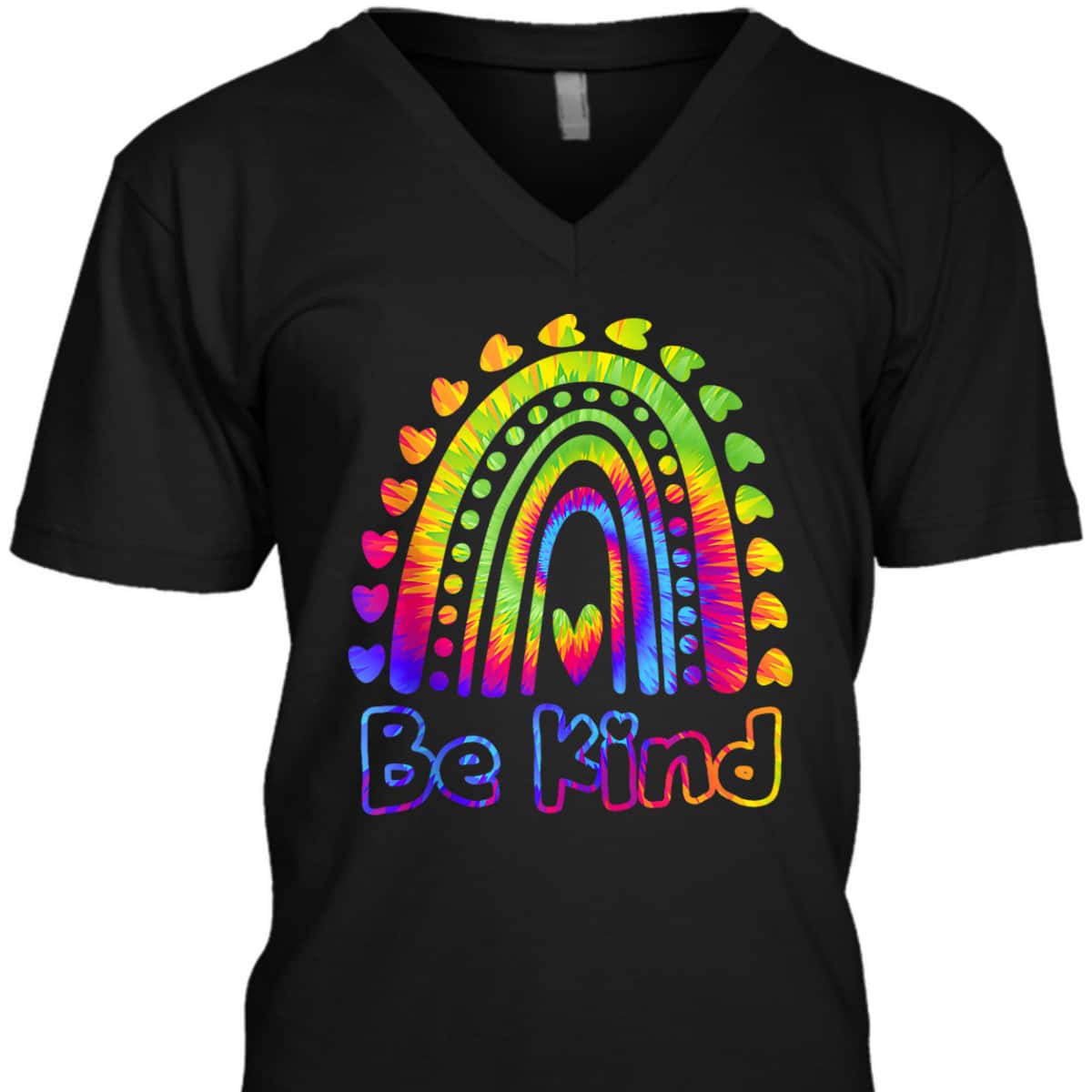 Be Kind Rainbow Distressed Kindness Gift Tie Dye T-Shirt