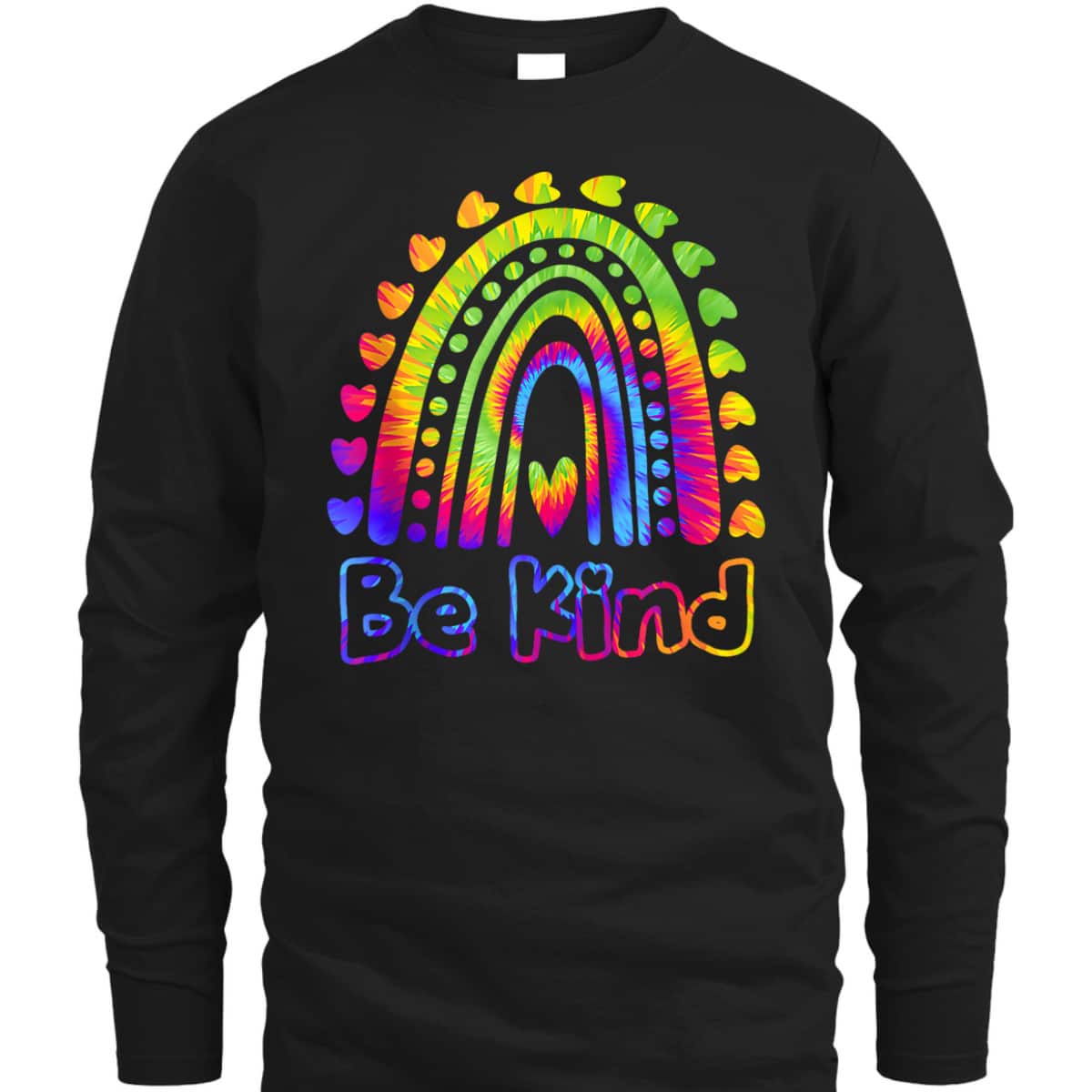 Be Kind Rainbow Distressed Kindness Gift Tie Dye T-Shirt