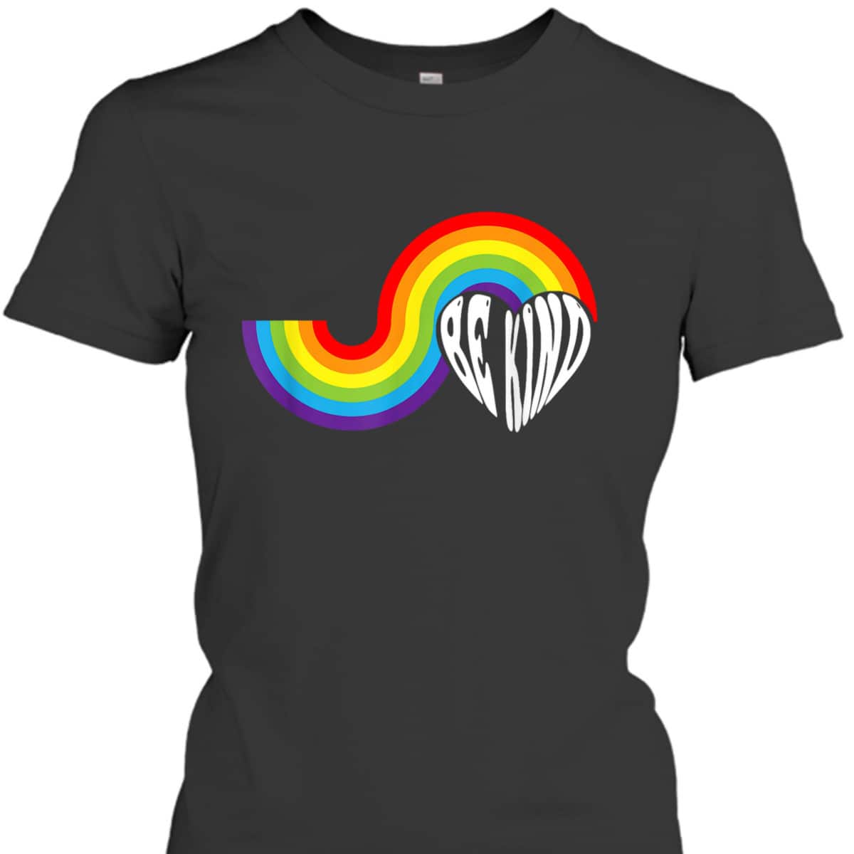Vintage LGBTQ Be Kind Gay Pride LGBT Ally Rainbow Flag Retro T-Shirt