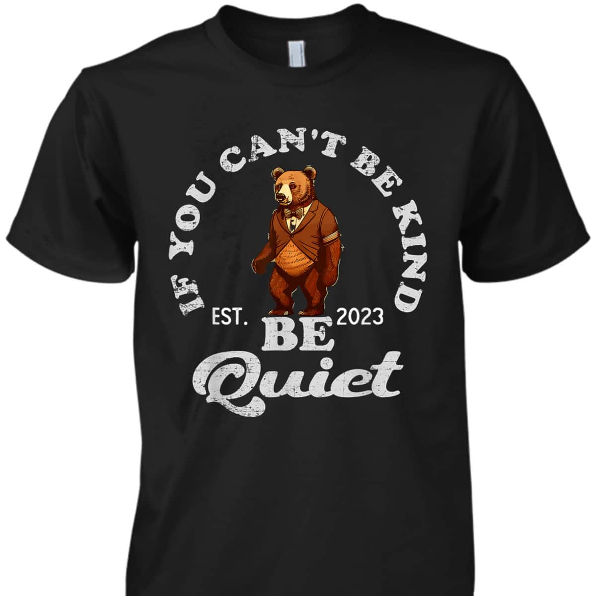 If You Can't Be Kind Be Quiet Funny Sarcastic Kindness Quote T-Shirt