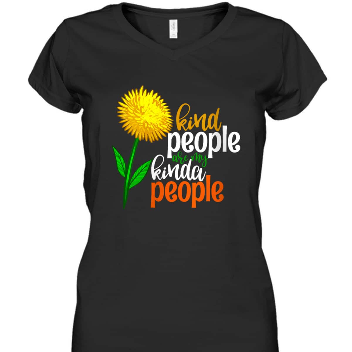 Womens Kind People Are My Kinda People Funny Women Unique Flowers T-Shirt