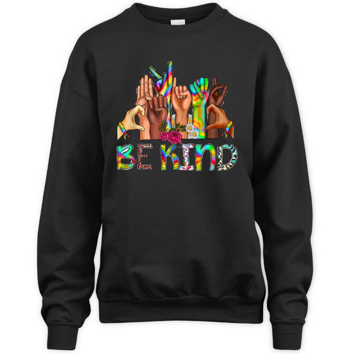 Be Kind Sign Language LGBT Anti-Racism Kindness Raise Hand T-Shirt Be Kind Sign Language LGBT Anti-Racism Kindness Raise Hand T-Shirt