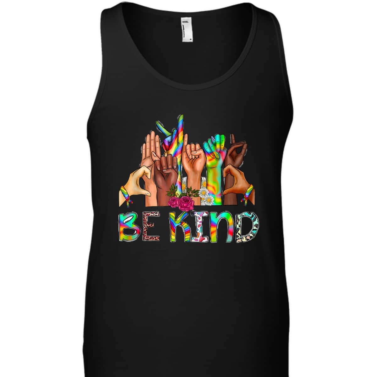 Be Kind Sign Language LGBT Anti-Racism Kindness Raise Hand T-Shirt