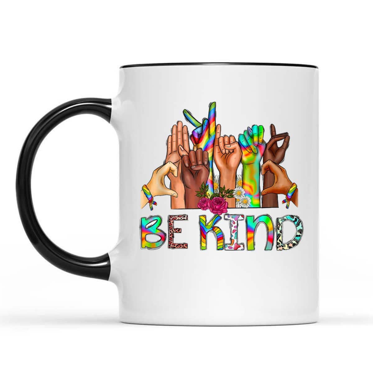 Be Kind Sign Language LGBT Anti-Racism Kindness Raise Hand T-Shirt Be Kind Sign Language LGBT Anti-Racism Kindness Raise Hand T-Shirt