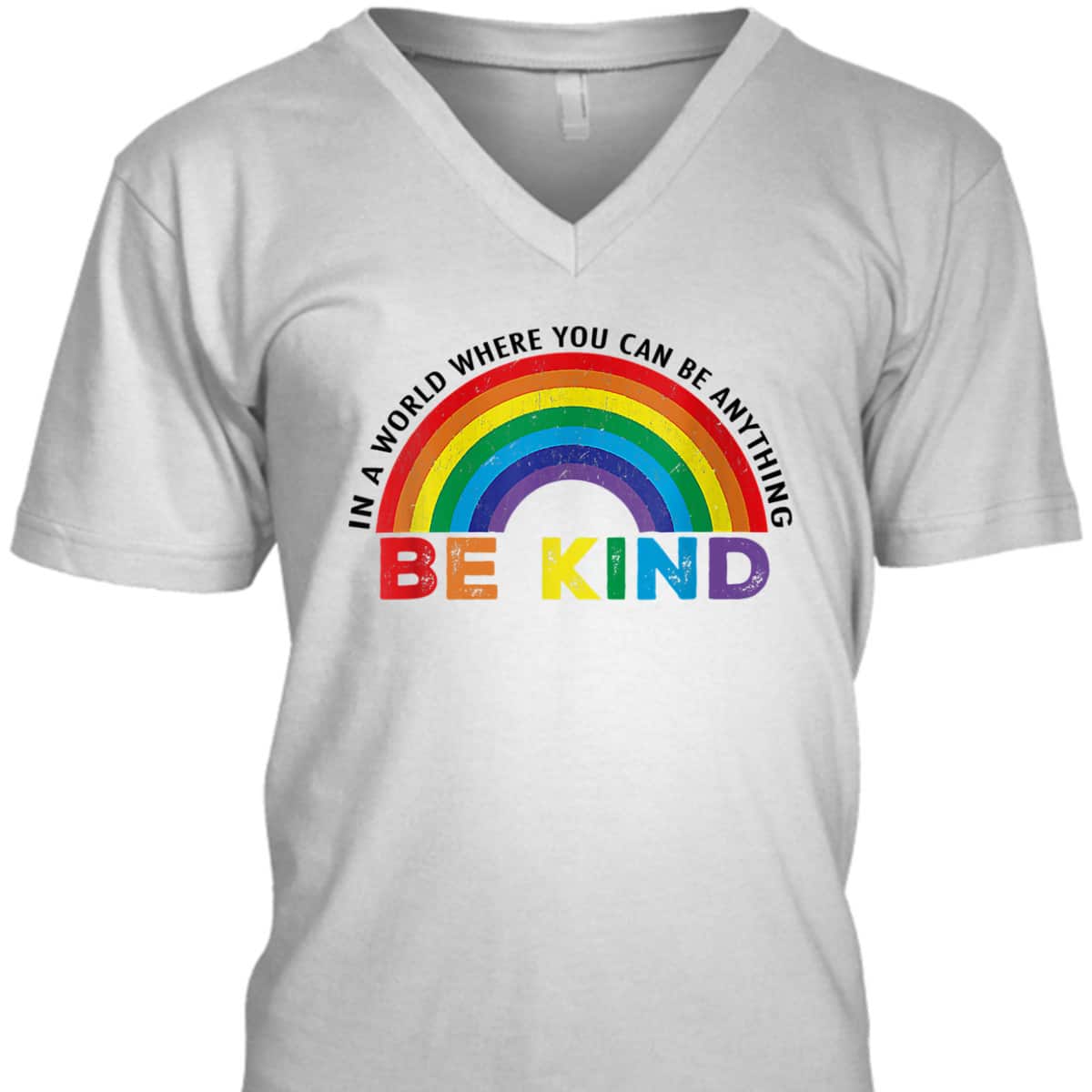 Retro Be Kind Rainbow LGBT LGBTQ Gay Lesbian Trans Pride T-Shirt