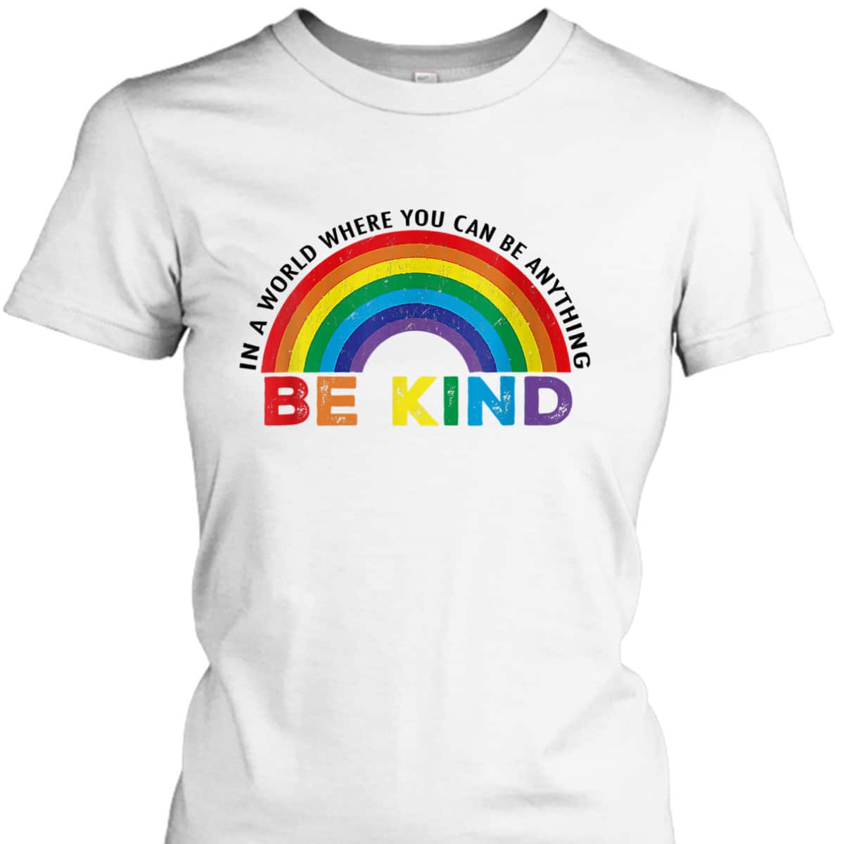 Retro Be Kind Rainbow LGBT LGBTQ Gay Lesbian Trans Pride T-Shirt