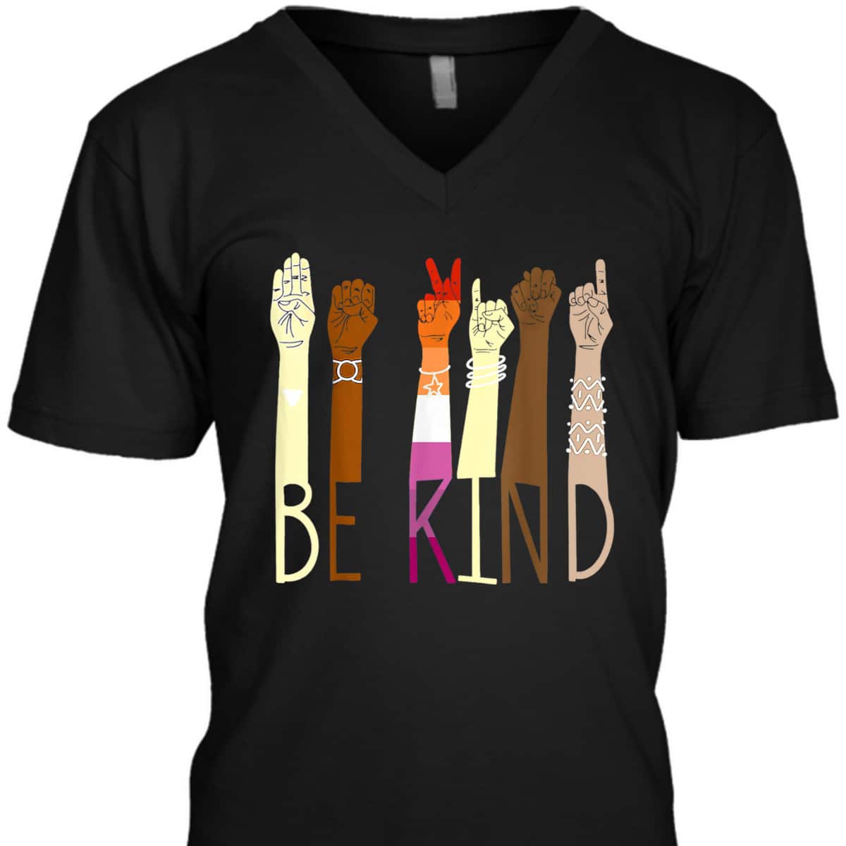 Be Kind Sign Language Hand Talking LGBT Lesbian Flag Pride T-Shirt Be Kind Sign Language Hand Talking LGBT Lesbian Flag Pride T-Shirt