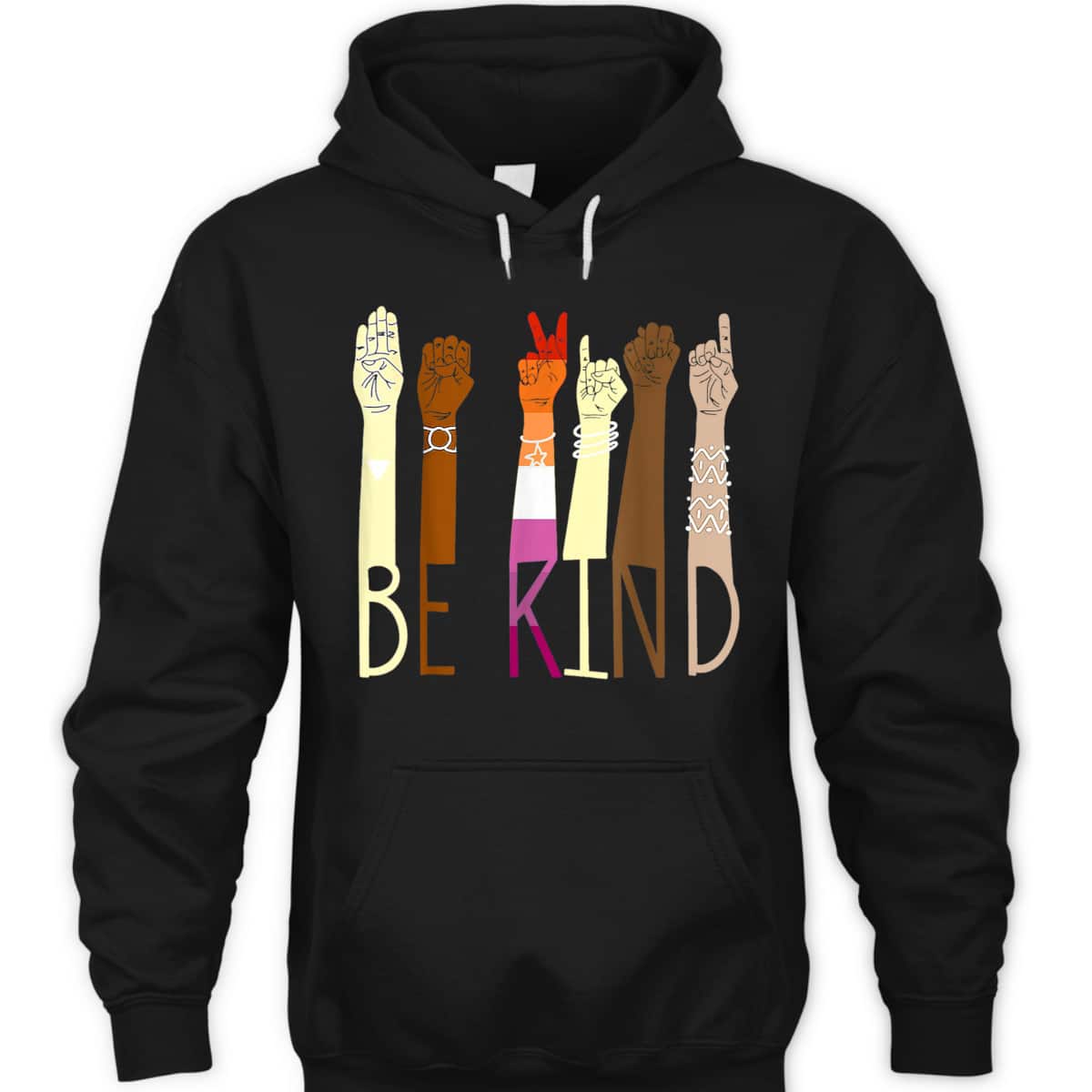 Be Kind Sign Language Hand Talking LGBT Lesbian Flag Pride T-Shirt
