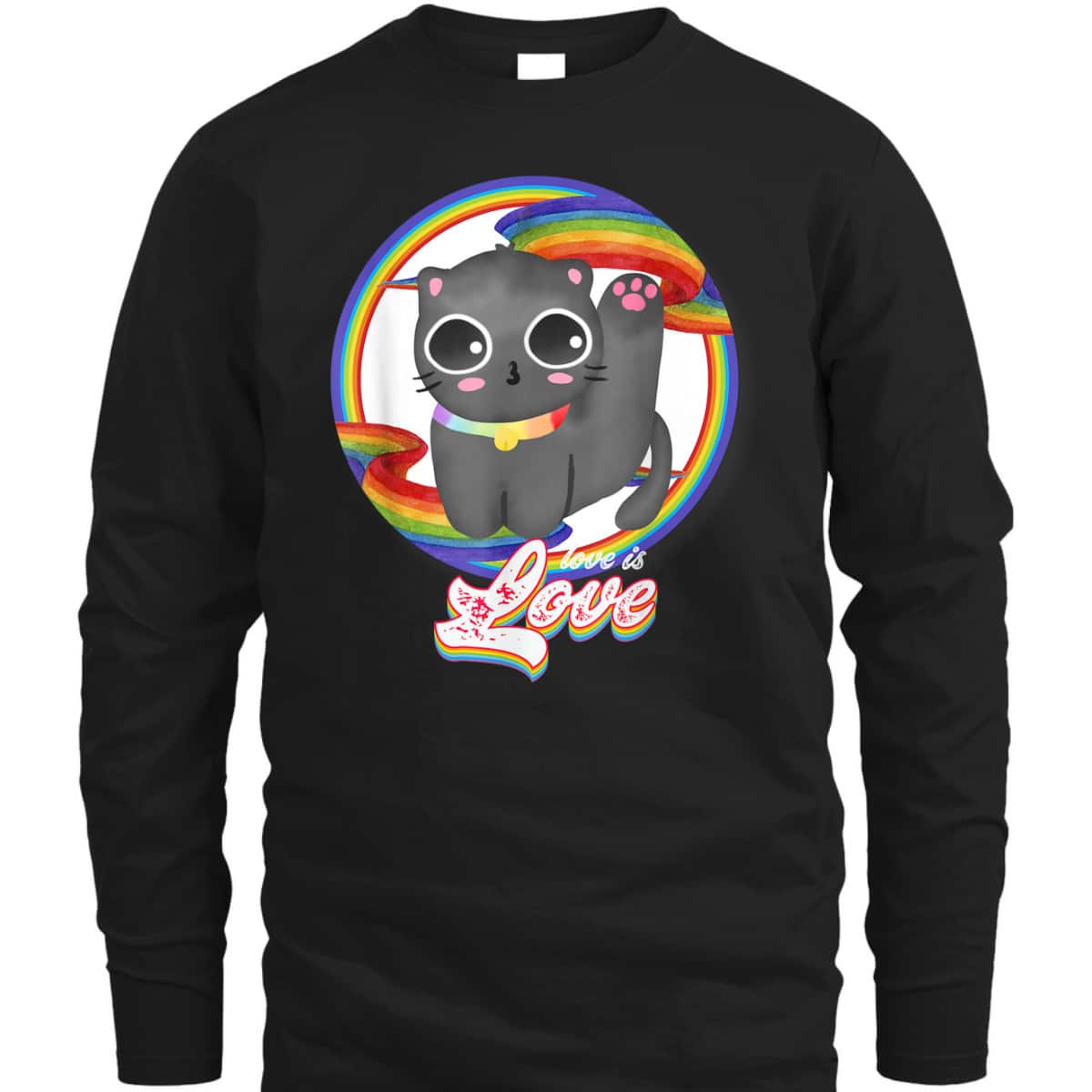 LGBT Ally Cat Be Kind Gay Rainbow Funny LGBTQ Flag Gay Pride T-Shirt