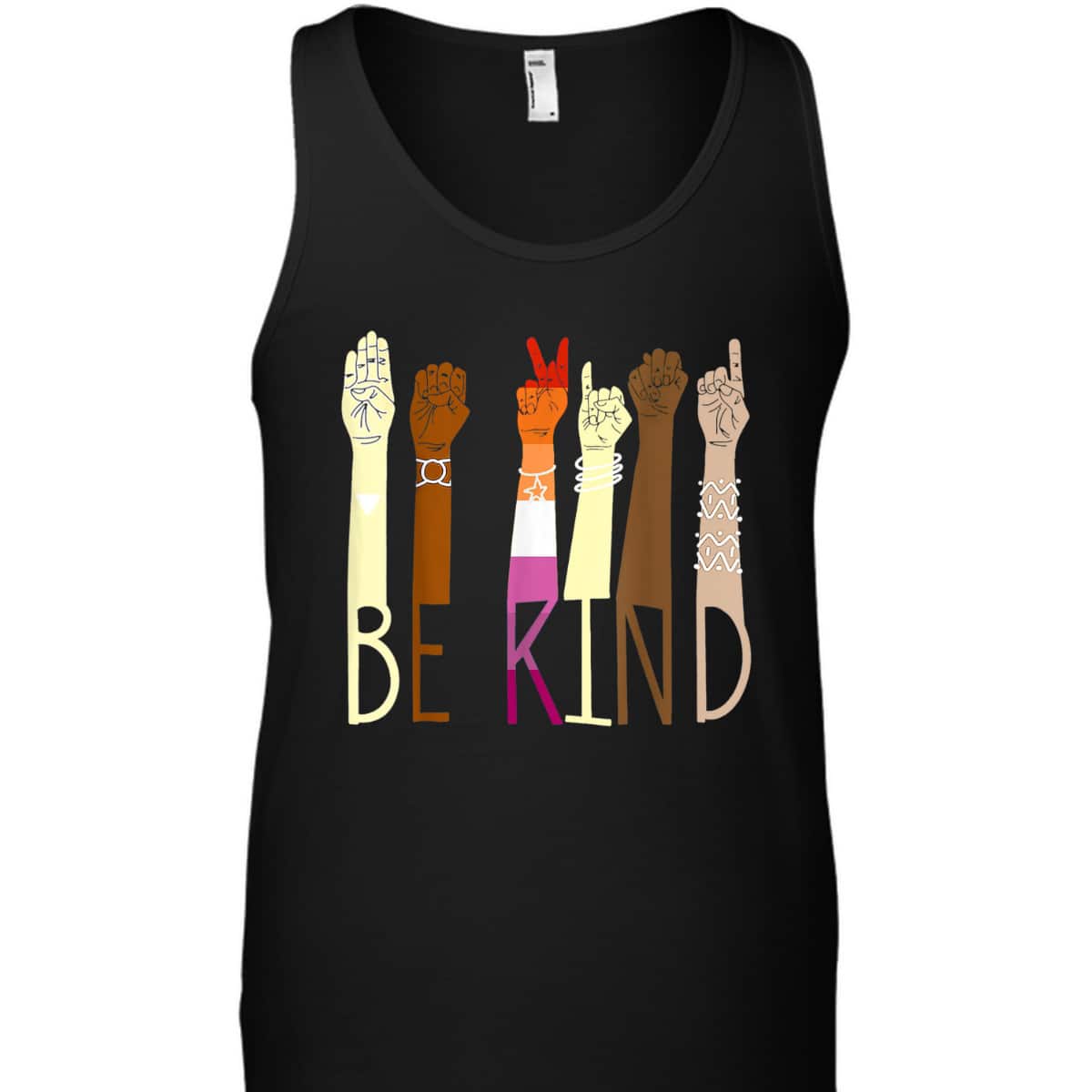 Be Kind Sign Language Hand Talking LGBT Lesbian Flag Pride T-Shirt