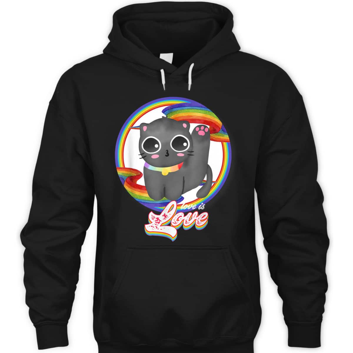 LGBT Ally Cat Be Kind Gay Rainbow Funny LGBTQ Flag Gay Pride T-Shirt
