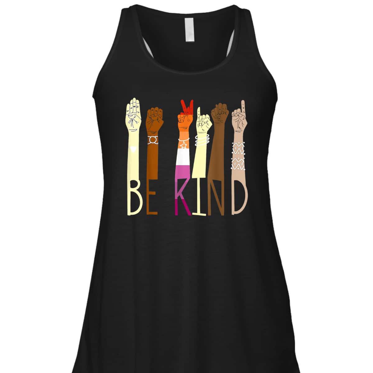 Be Kind Sign Language Hand Talking LGBT Lesbian Flag Pride T-Shirt