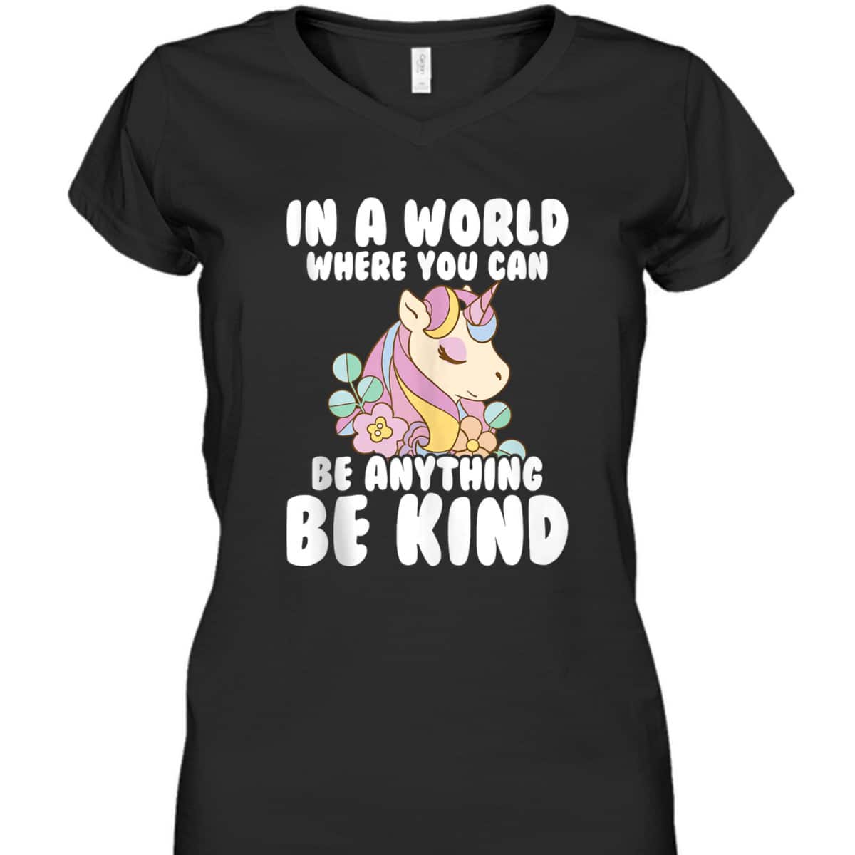 Girls Unicorn Kids You Can Be Anything Be Kind Kindness T-Shirt