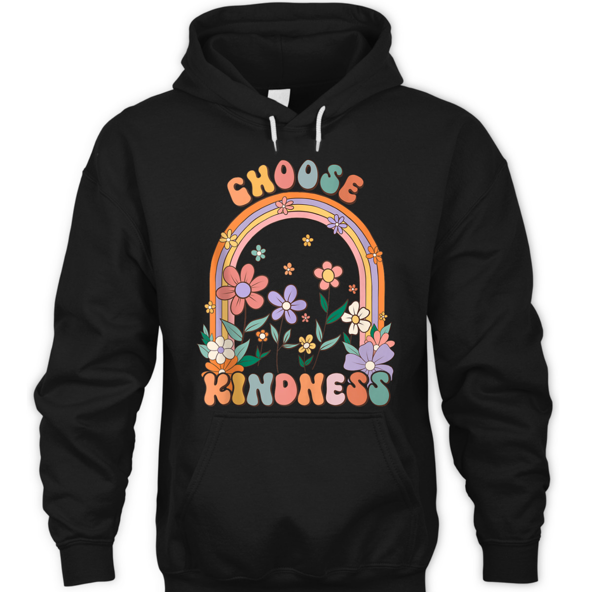 Choose Kindness Teacher Rainbow Wildflowers Retro Groovy 70s T-Shirt Choose Kindness Teacher Rainbow Wildflowers Retro Groovy 70s T-Shirt