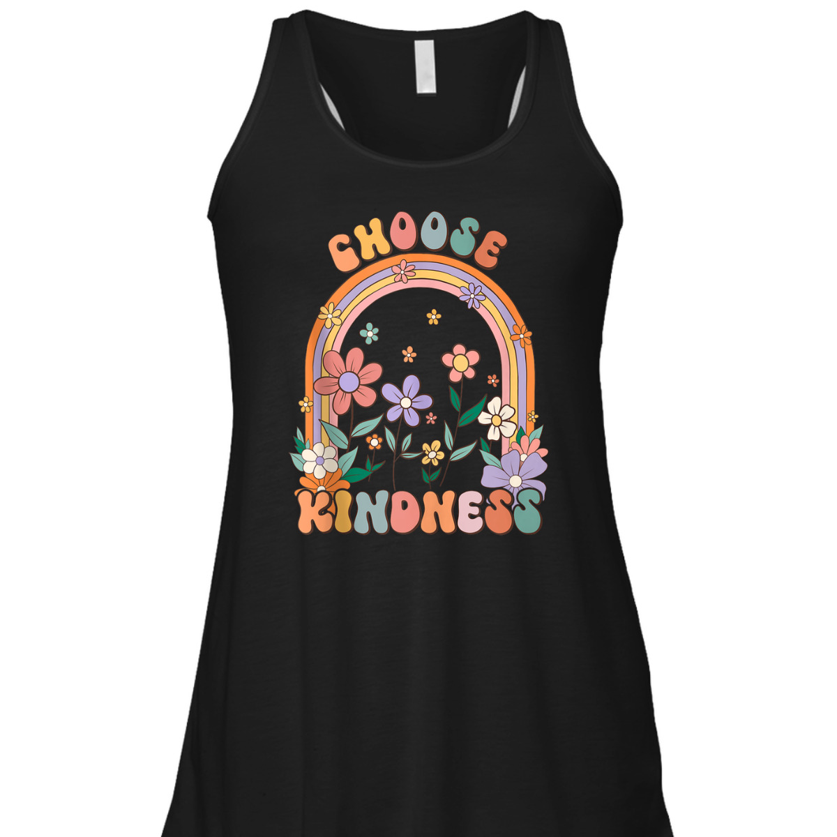 Choose Kindness Teacher Rainbow Wildflowers Retro Groovy 70s T-Shirt Choose Kindness Teacher Rainbow Wildflowers Retro Groovy 70s T-Shirt