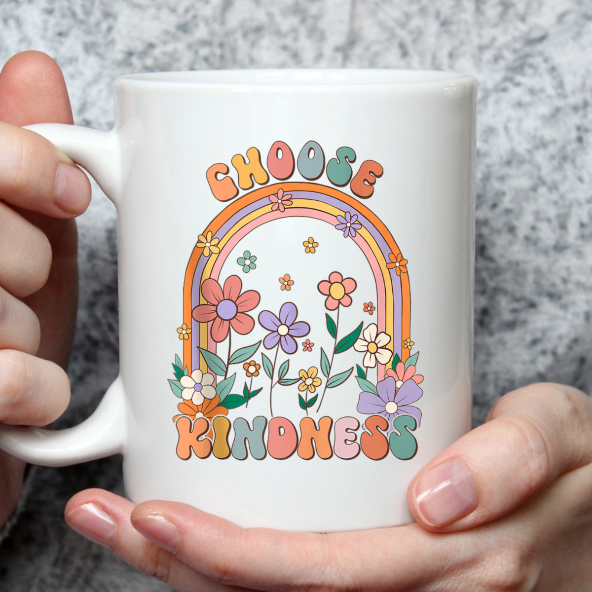 Choose Kindness Teacher Rainbow Wildflowers Retro Groovy 70s T-Shirt Choose Kindness Teacher Rainbow Wildflowers Retro Groovy 70s T-Shirt