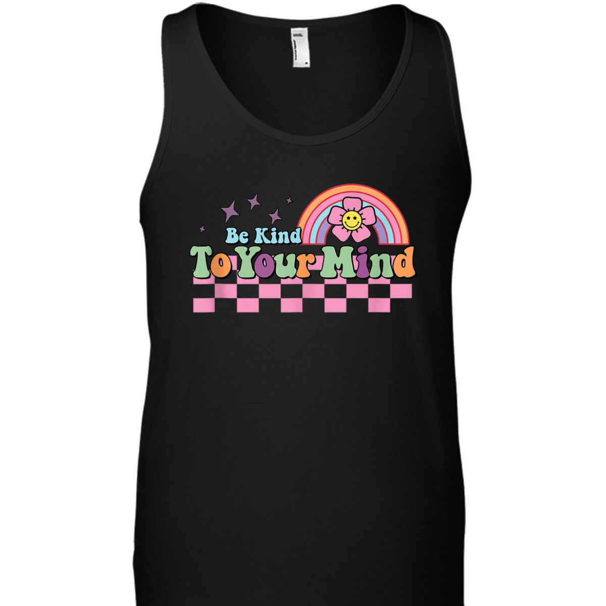 Groovy Be Kind To Your Mind Rainbow Flower Mental Health T-Shirt