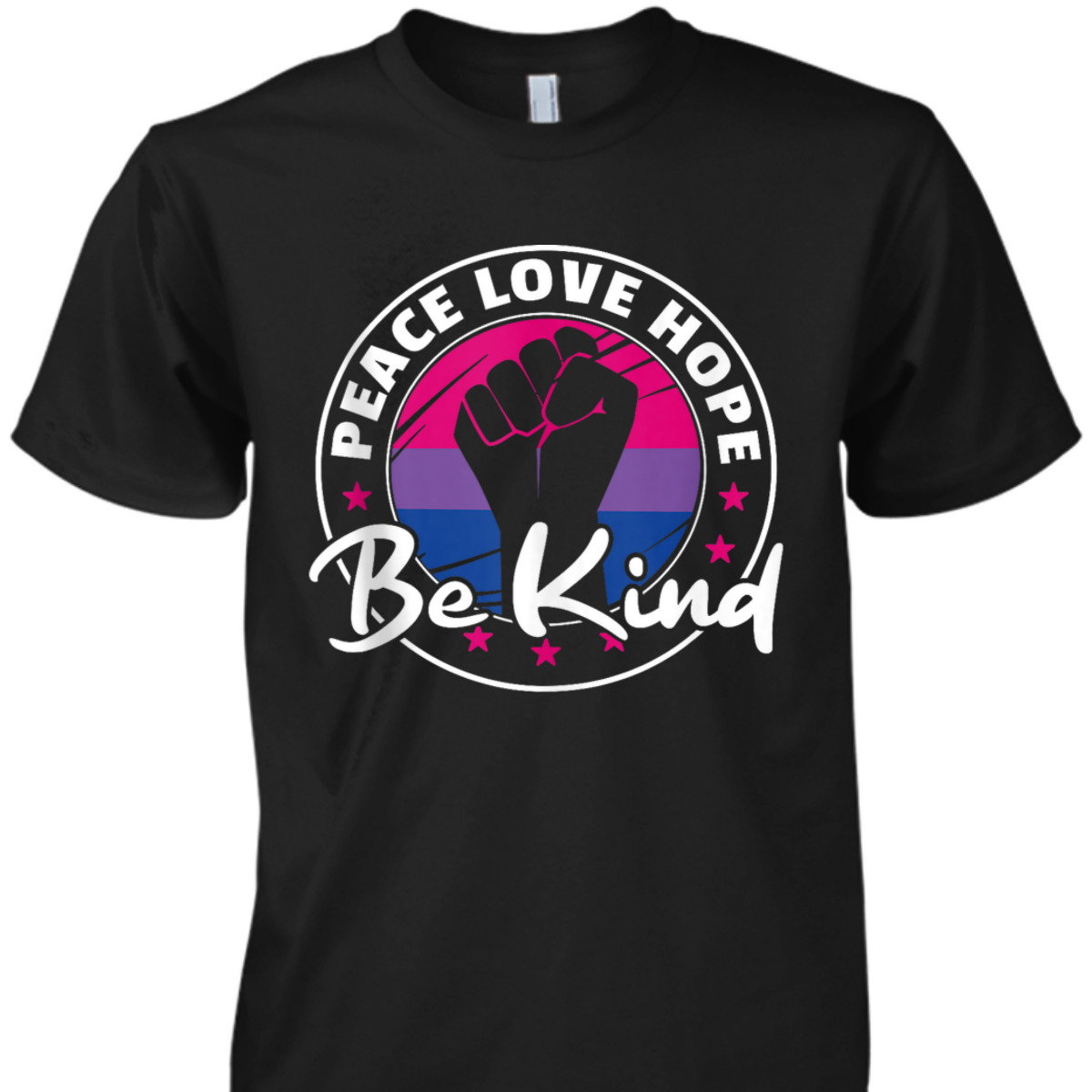 Bi Flag Pride Lgbtq Peace Love Hope Be Kind Pride T-Shirt