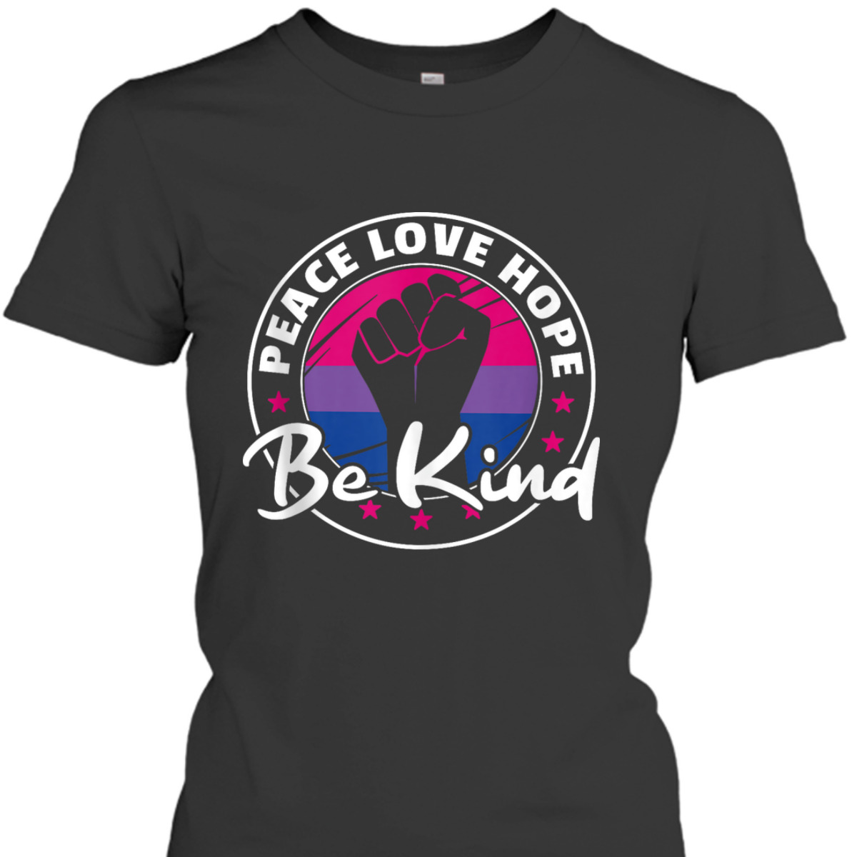 Bi Flag Pride Lgbtq Peace Love Hope Be Kind Pride T-Shirt