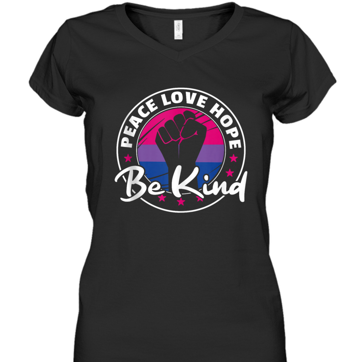 Bi Flag Pride Lgbtq Peace Love Hope Be Kind Pride T-Shirt