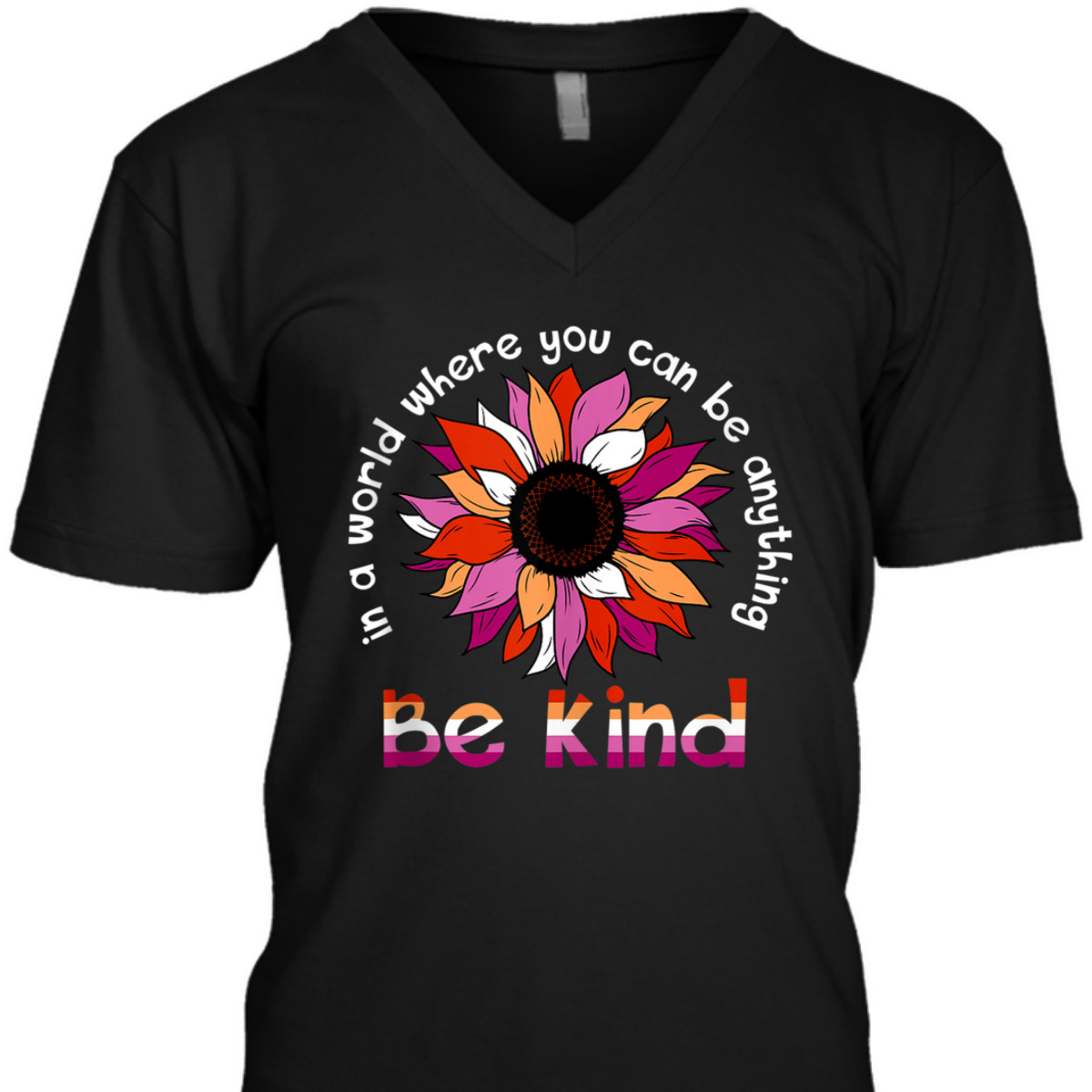 Be Kind Sunflower Lesbian Flag Color Proud LGBT Ally Pride T-Shirt Be Kind Sunflower Lesbian Flag Color Proud LGBT Ally Pride T-Shirt