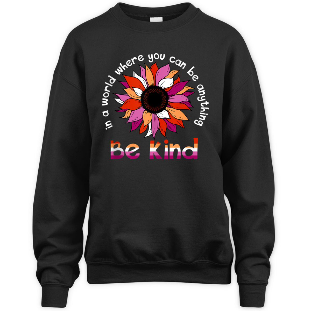 Be Kind Sunflower Lesbian Flag Color Proud LGBT Ally Pride T-Shirt