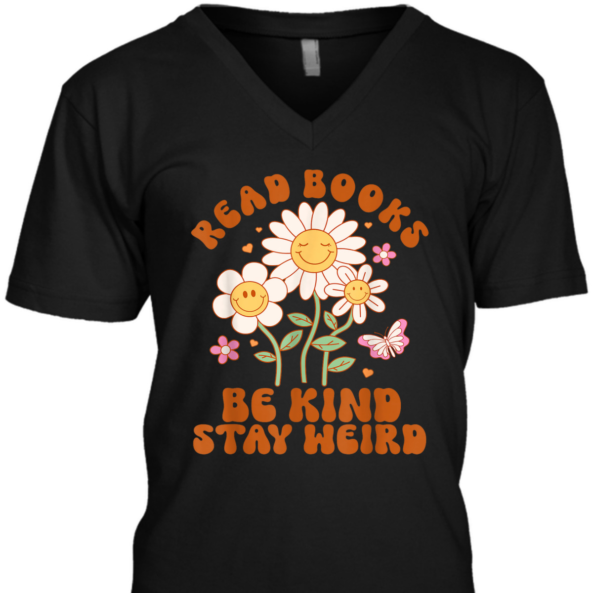 Flower Groovy Funny Read Books Be Kind Stay Weird T-Shirt