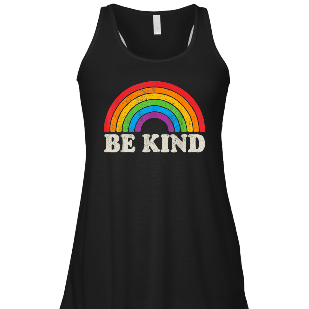 LGBTQ Be Kind Gay Pride LGBT Ally Rainbow Flag Retro Vintage T-Shirt