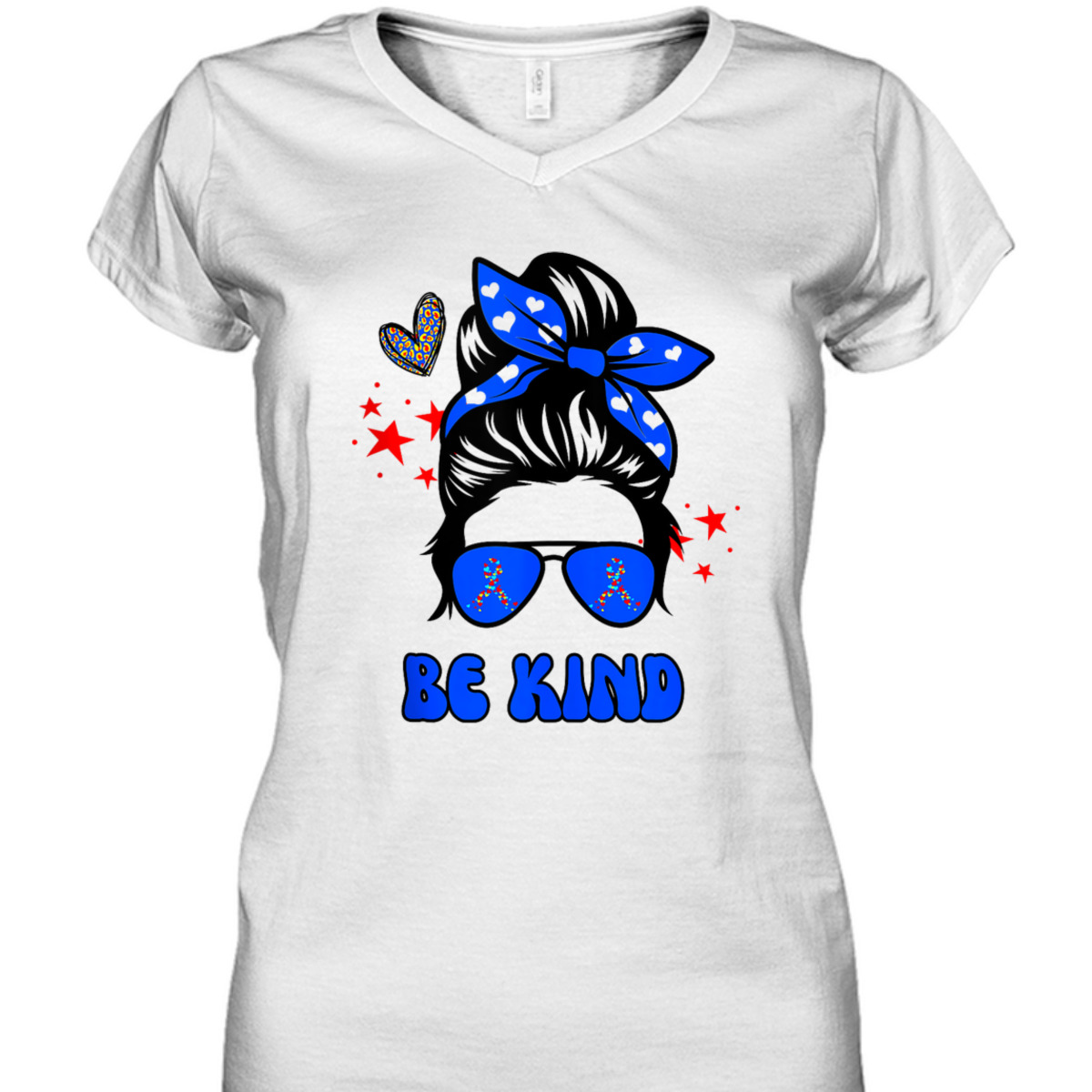 Be Kind Messy Bun Groovy Autism Awareness Month Funny Mom T-Shirt Be Kind Messy Bun Groovy Autism Awareness Month Funny Mom T-Shirt
